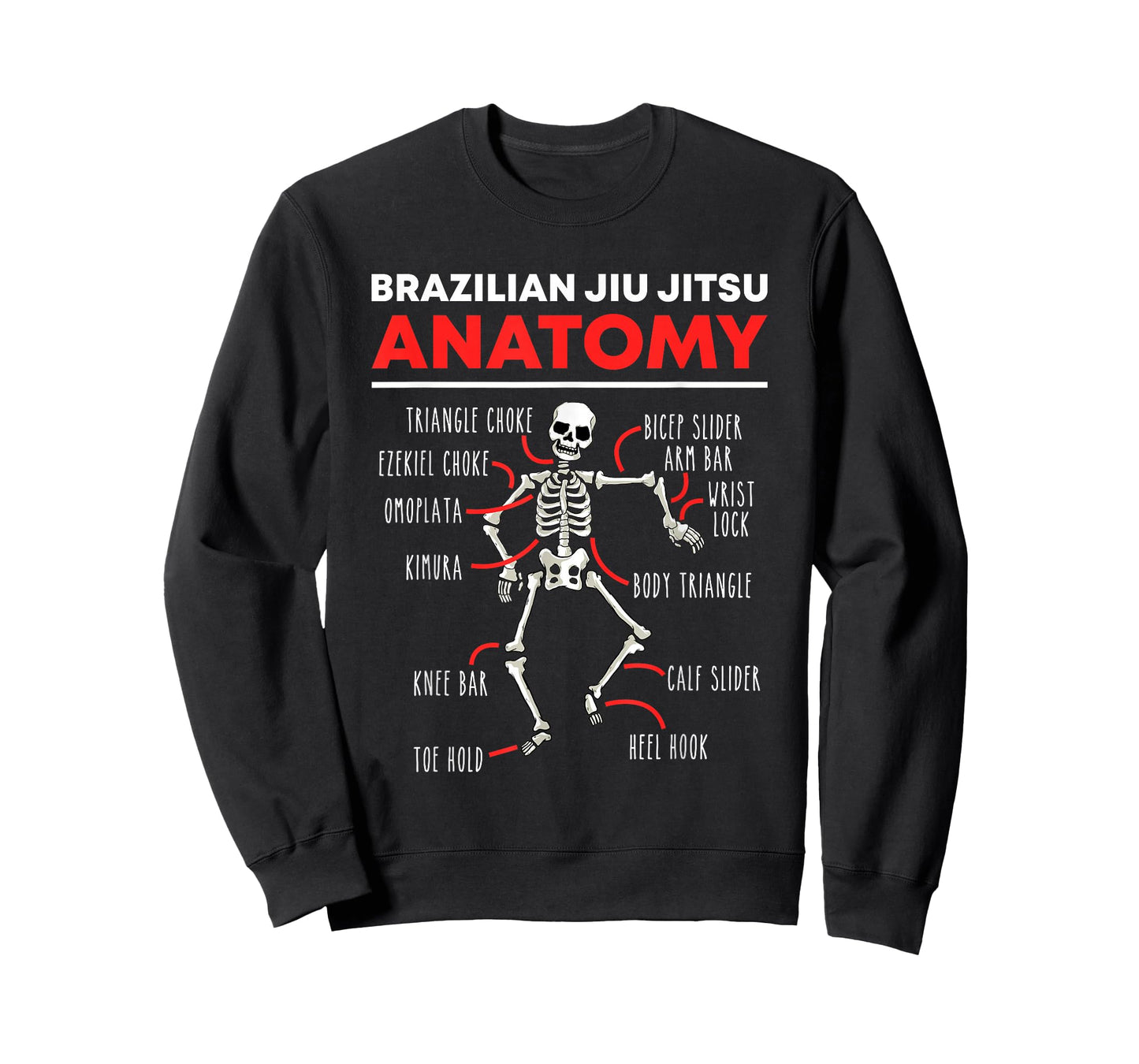 Brazilian Jiu Jitsu Anatomy Skeleton Funny Mix Martial Arts T-Shirt