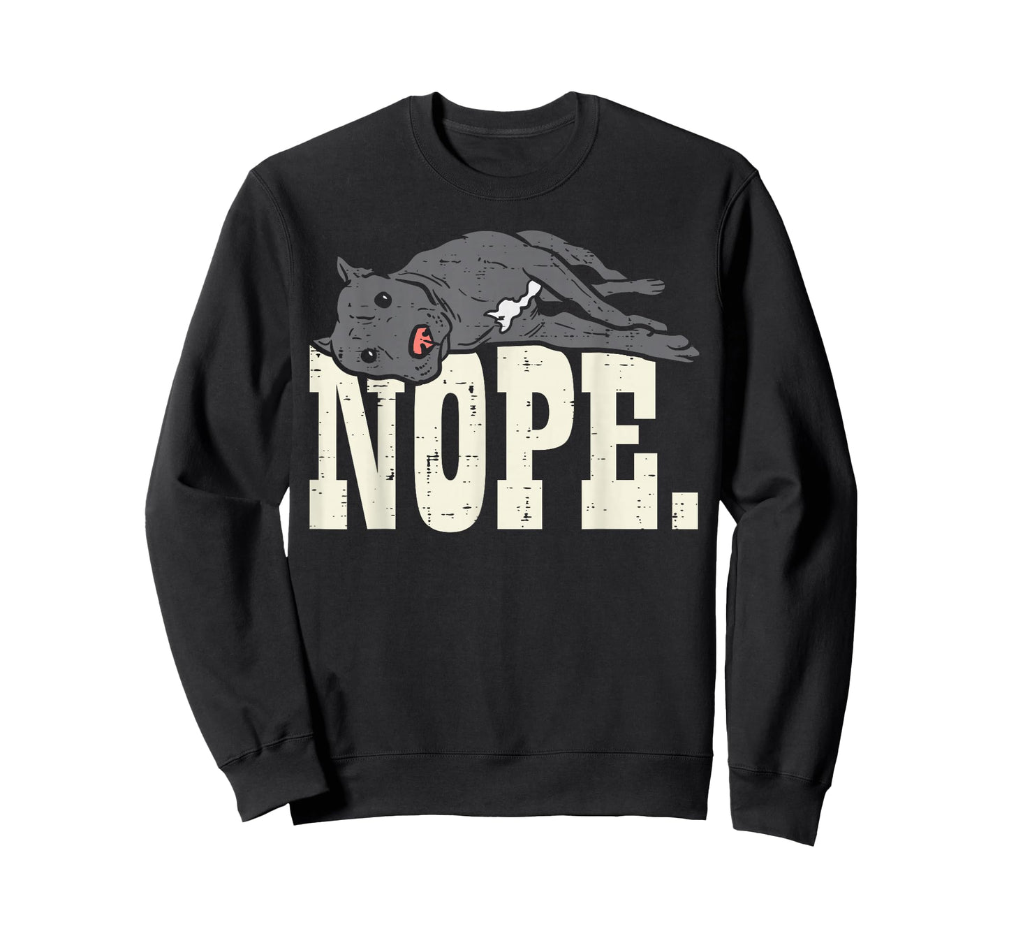 Nope Lazy Pitbull Funny Pitties Pet Dog Lover Owner Gift T-Shirt
