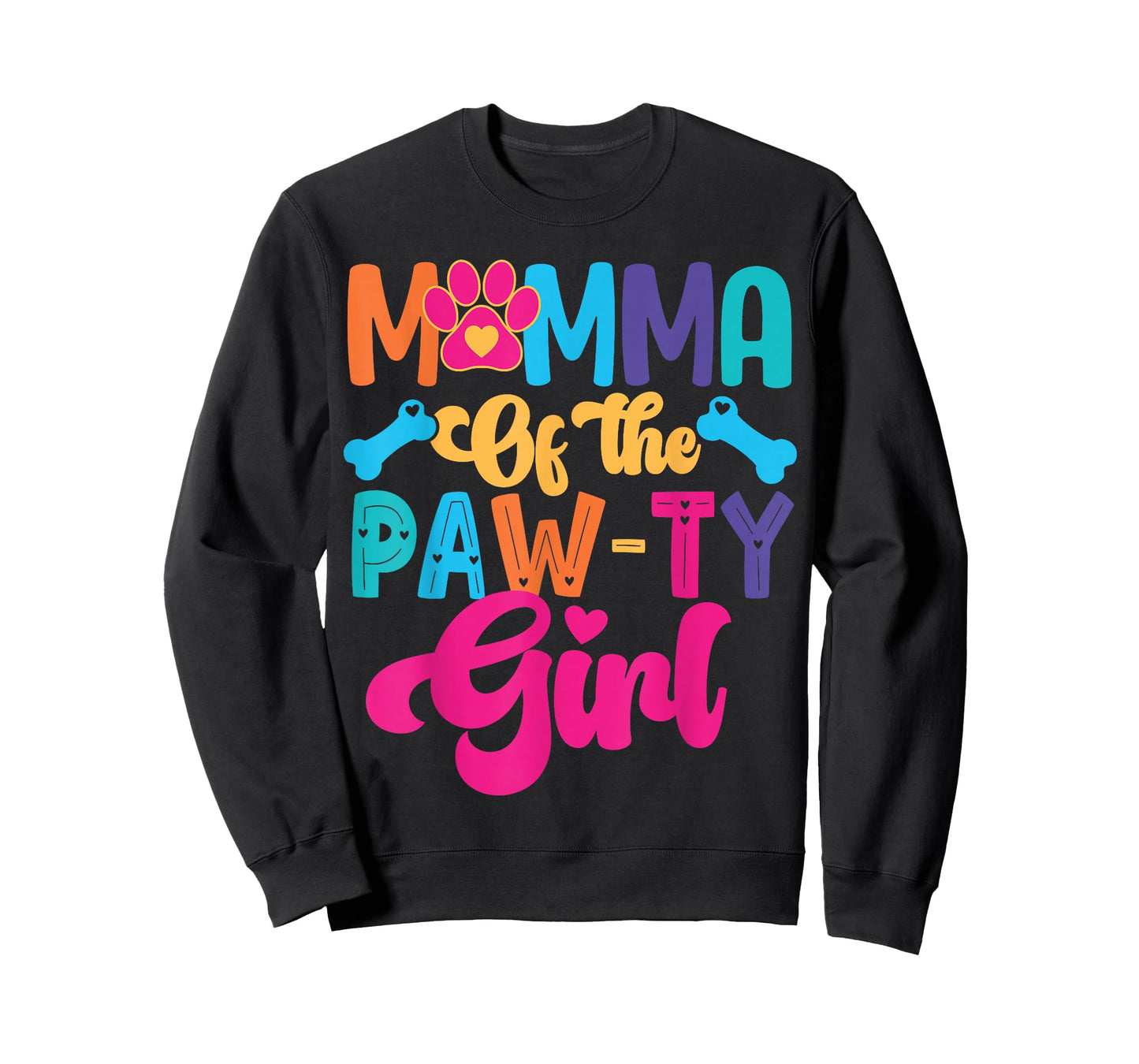 Mamma of The Birthday Girl Dog Paw Family Matching Party T-Shirt