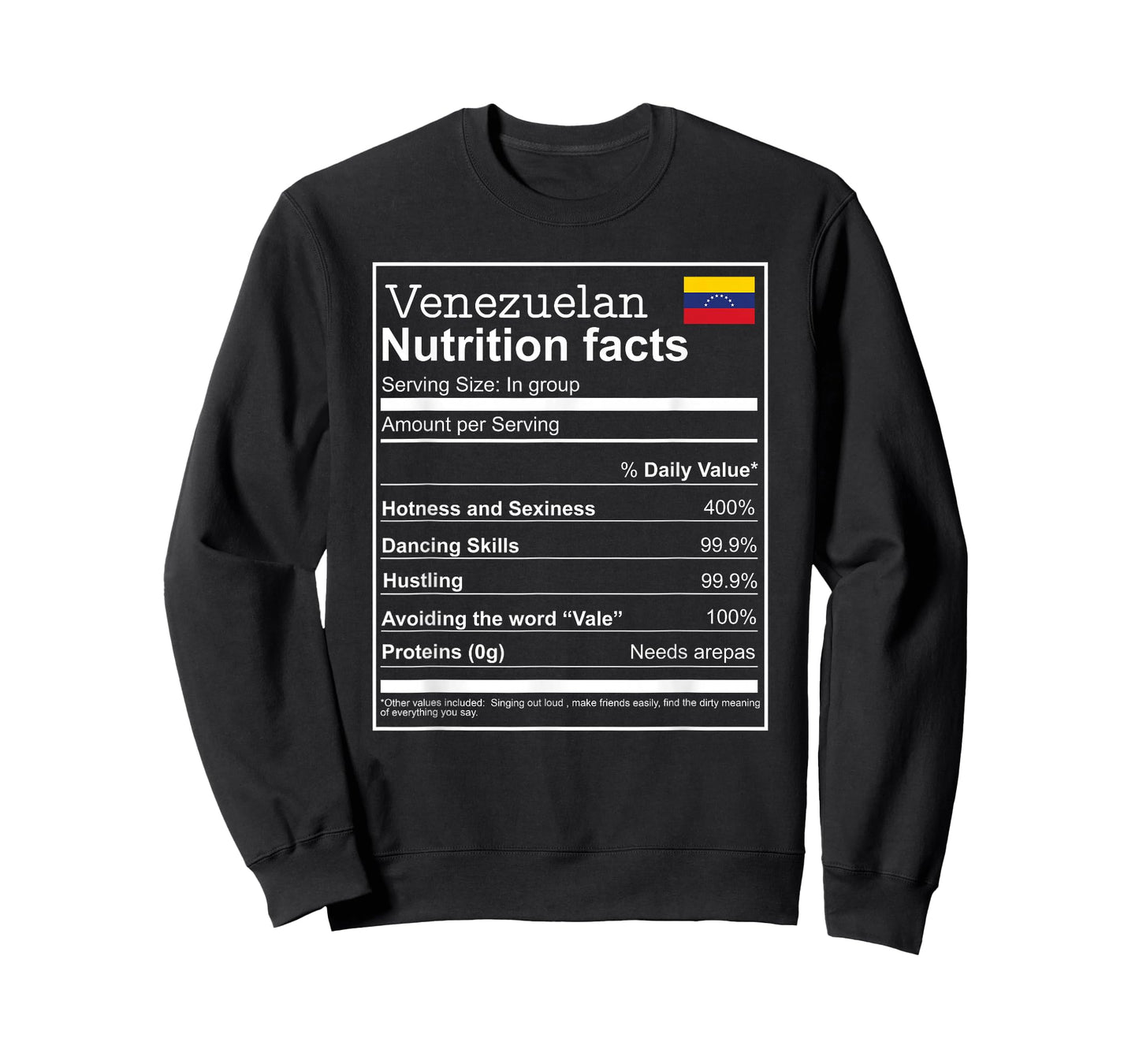 Venezuelan Nutrition Facts Venezuela funny tshirt spanish T-Shirt