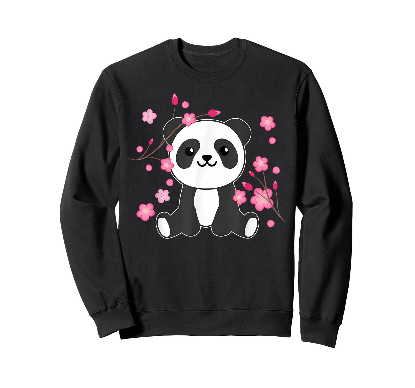 Panda Cute Animals for Children Kawaii Cherry Blossoms T-Shirt