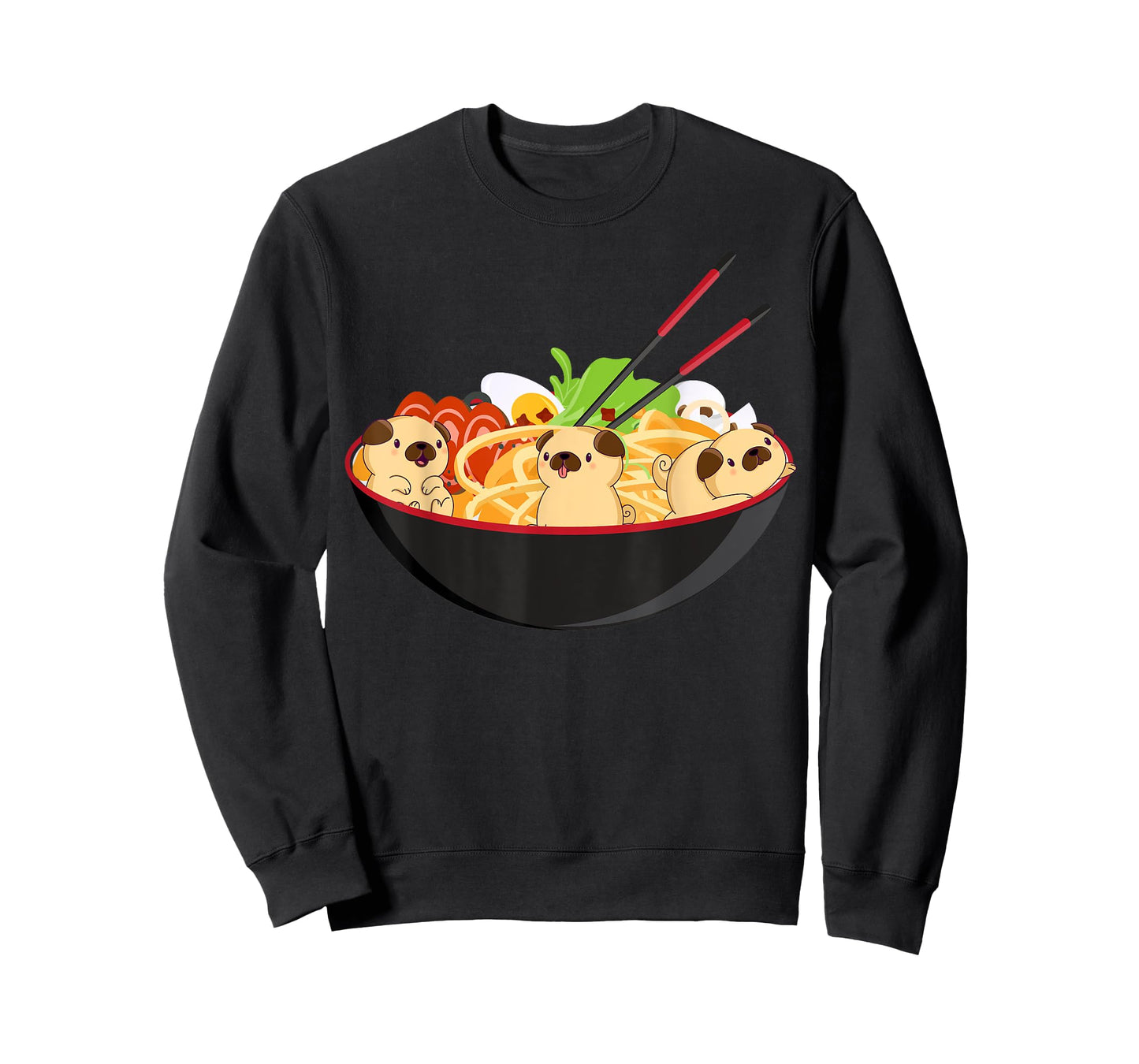 Cute Pug & Ramen Tee Kawaii Anime Pug Puppy Lover Gift T-Shirt