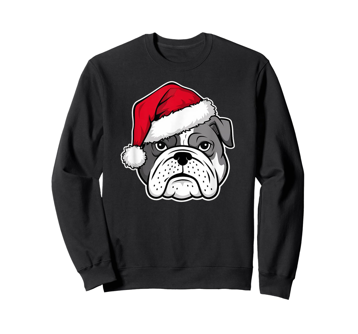 Joyful Bulldog Santa Dog on Bulldog Christmas T-Shirt