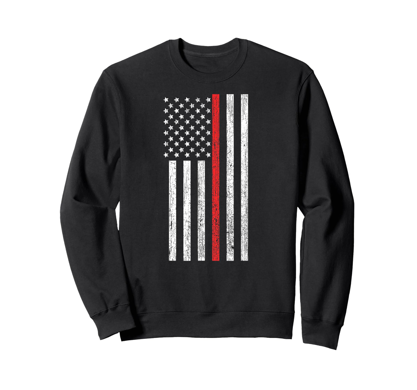 Thin Red-Line Firefighter Flag Distressed Effect T-Shirt