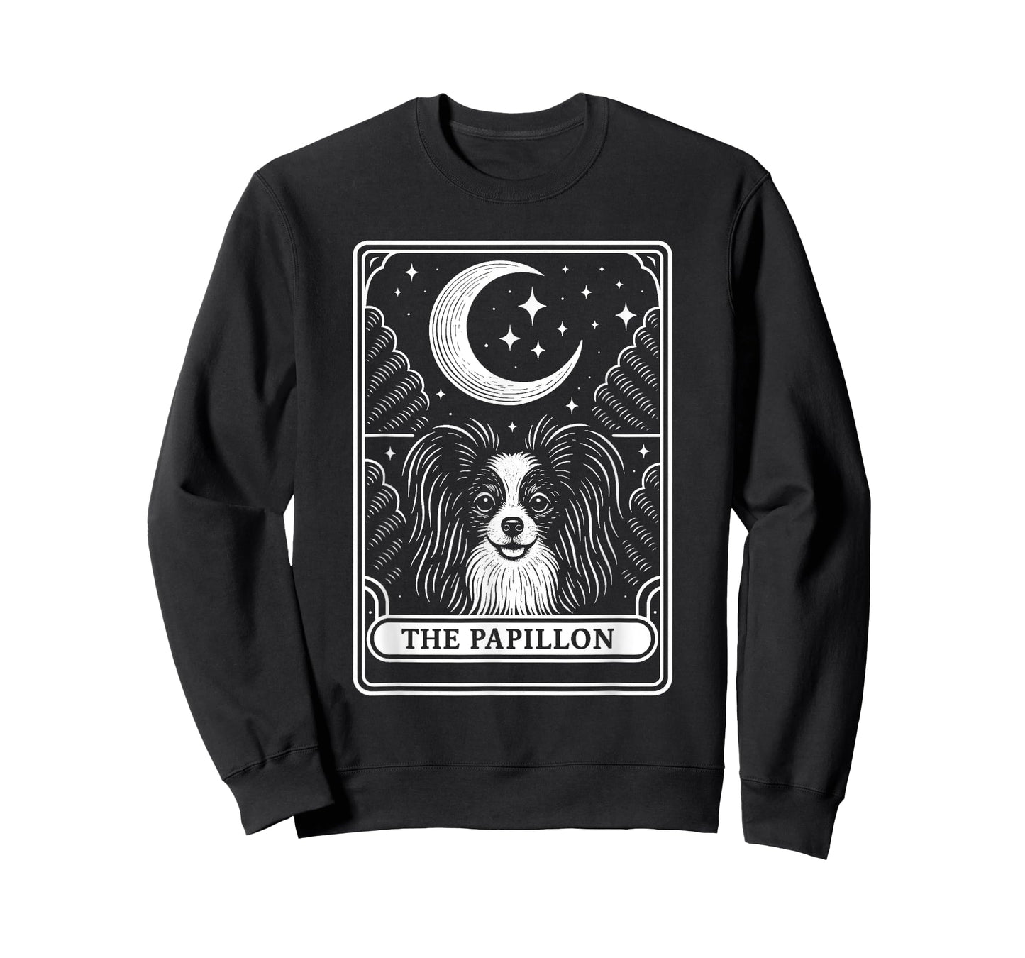 Papillon Dog Mom Tarot Card Vintage Crescent Moon T-Shirt