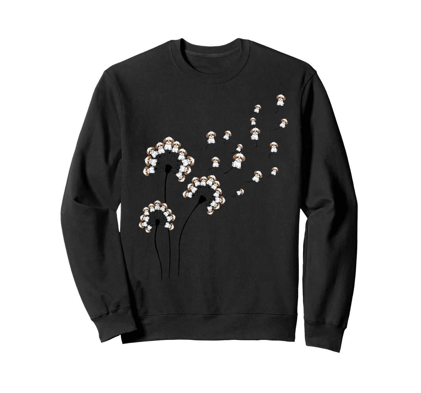 Cute Shih Tzu Flower Fly Dandelion Shirt Funny Dog Lovers T-Shirt