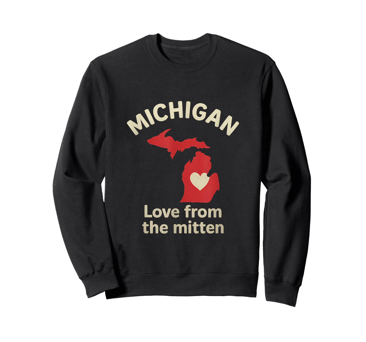 Michigan Mitten Heart State Pride Red Cream T-Shirt