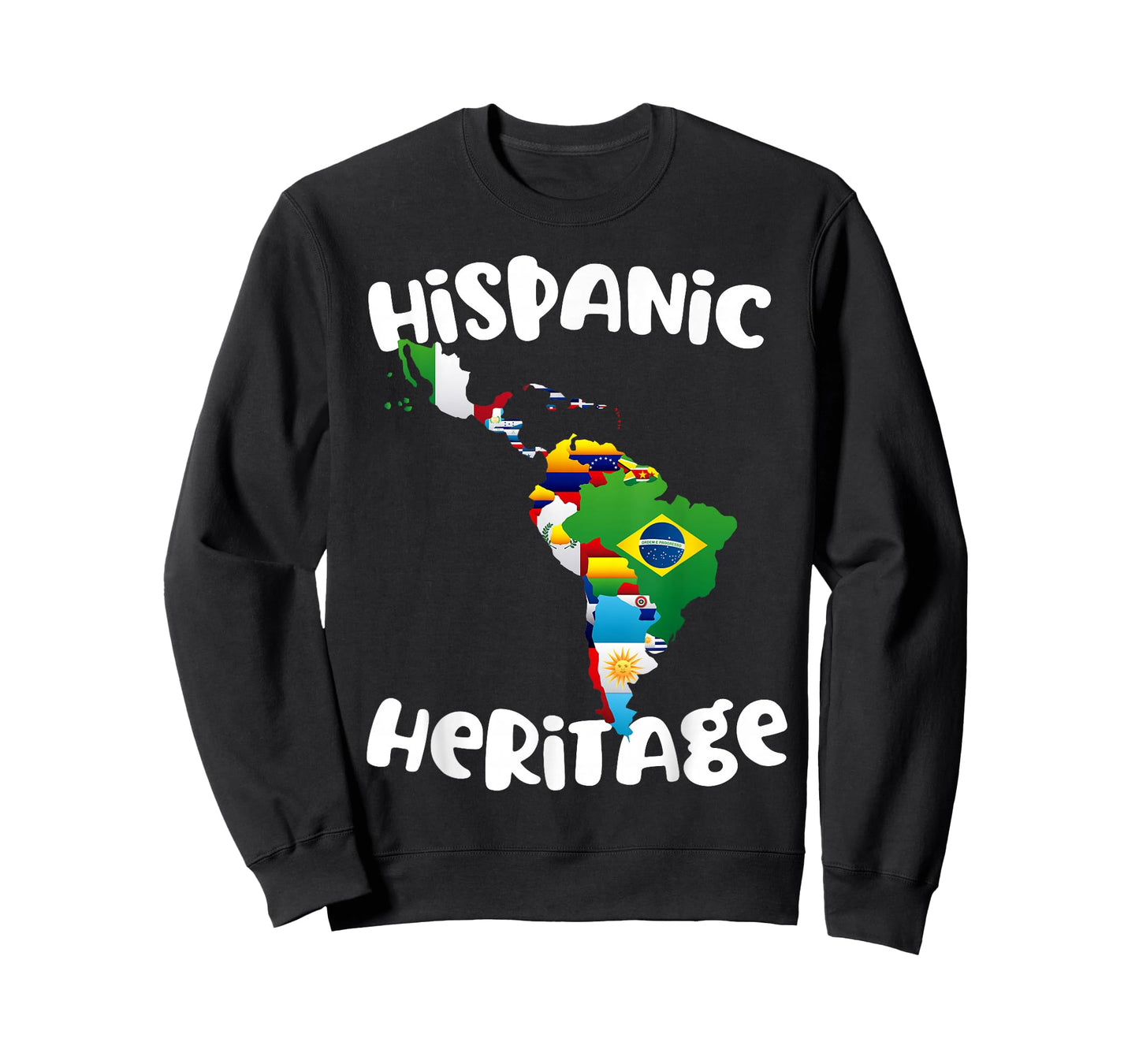 Hispanic Heritage Month All Countries Flag Inspiration Map T-Shirt