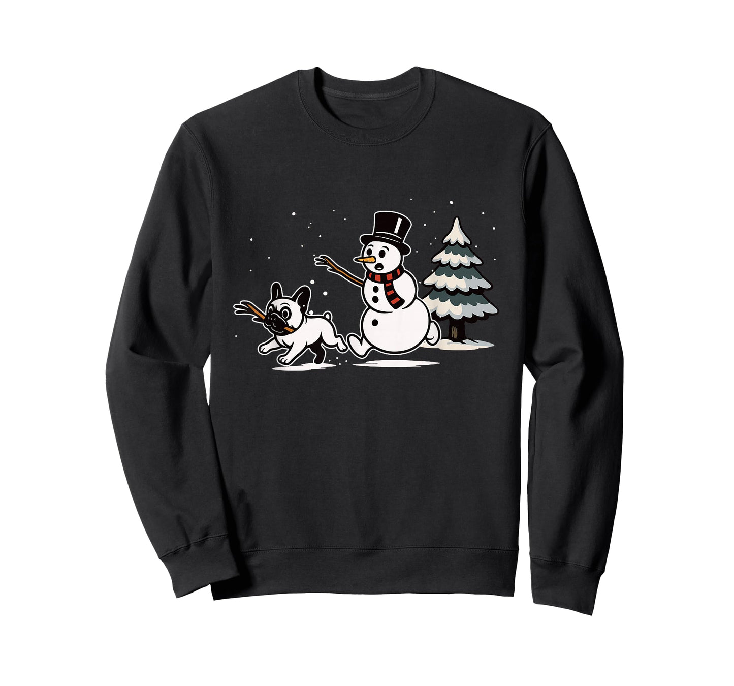 Cute Snowman French Bulldog Christmas Frenchie Mom Dog Lover T-Shirt