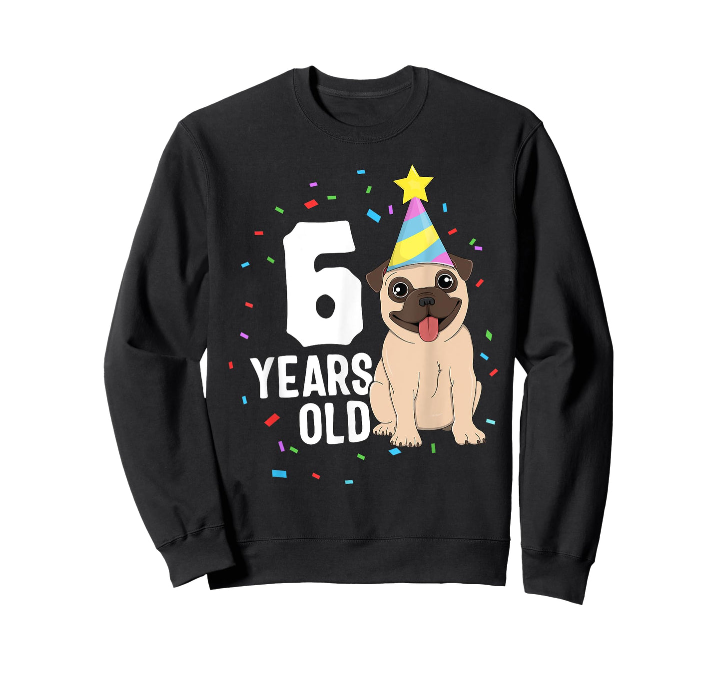 6 Years Old Birthday Pug Dog Lover Party 6th Birthday Kid T-Shirt