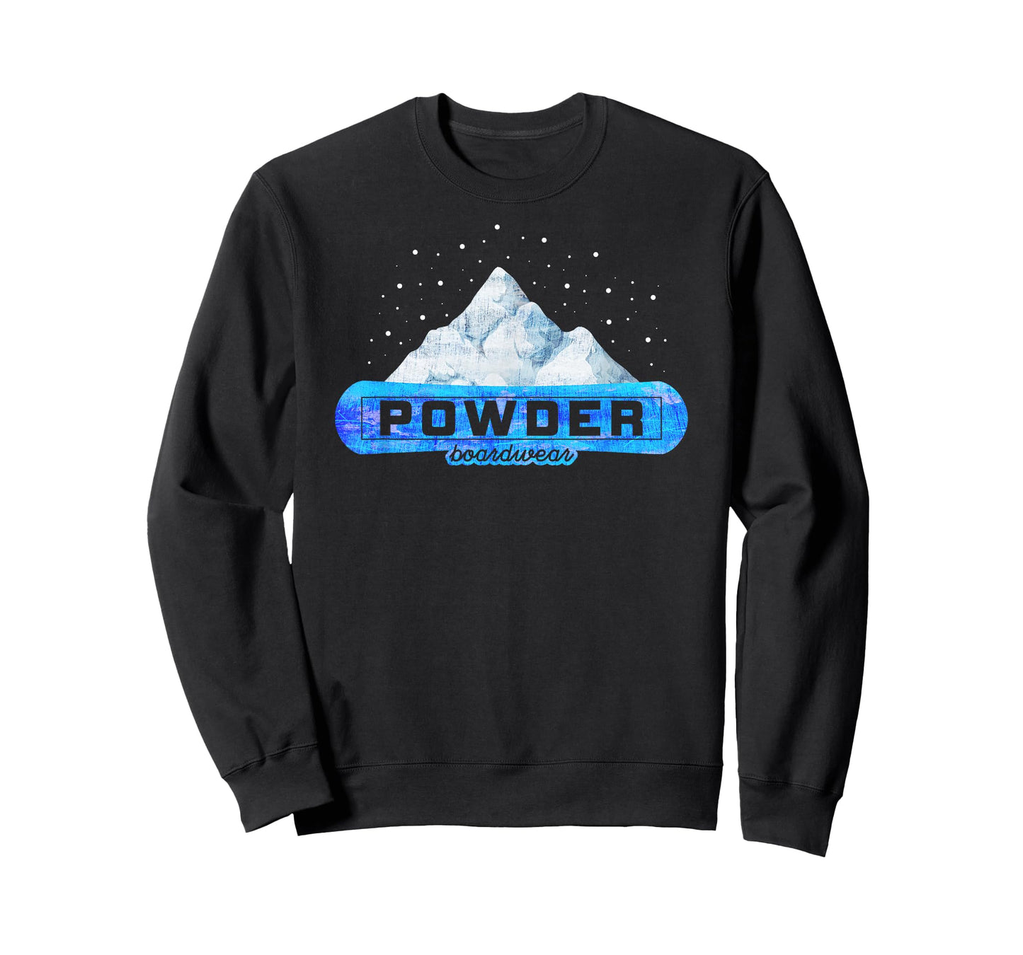 Vintage Powder Boardwear Snowboarding Gift Blue Logo T-Shirt
