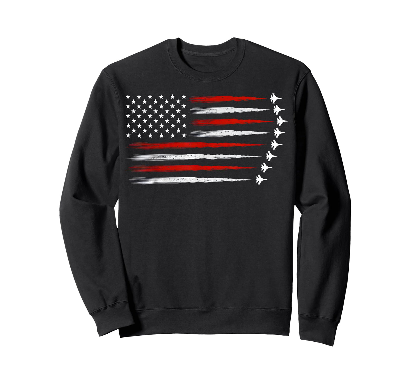 American Patriotic Fighter Jets USA Flag Waving 4th of July T-Shirt