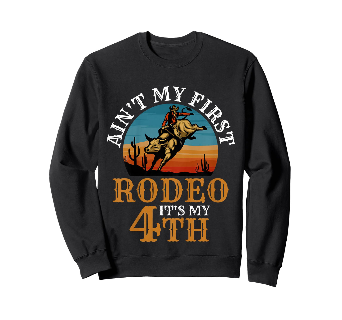 Ain't My First Rodeo Bull Riding 4th Birthday For Kids Funny T-Shirt
