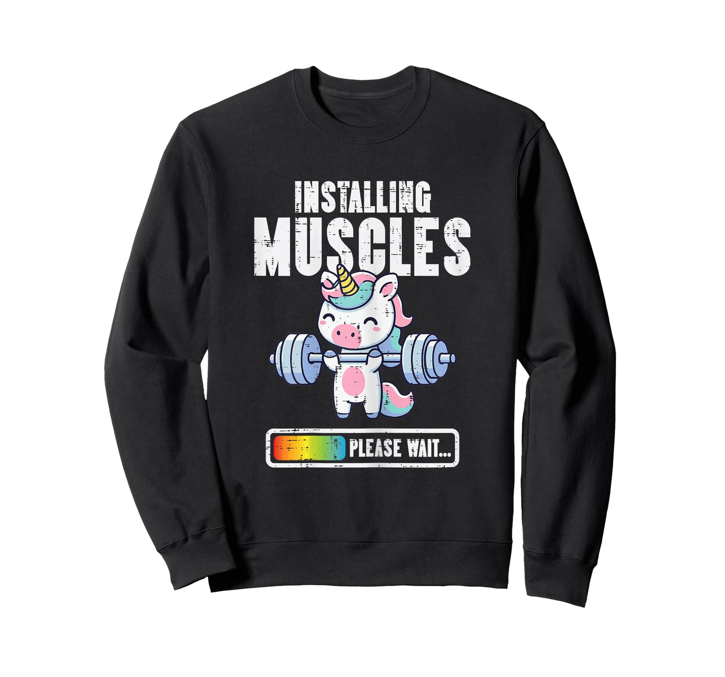 Gym Unicorn Installing Muscles Funny Workout Women Girls Kid T-Shirt