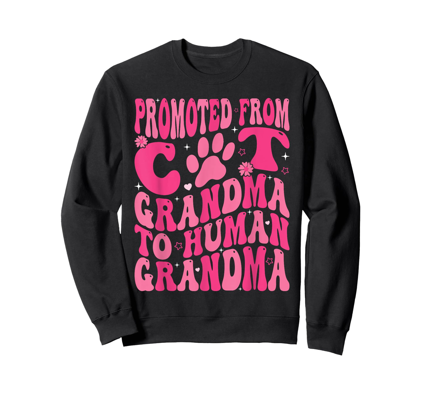Promoted From Cat Grandma To Human Grandma Mother's Day T-Shirt