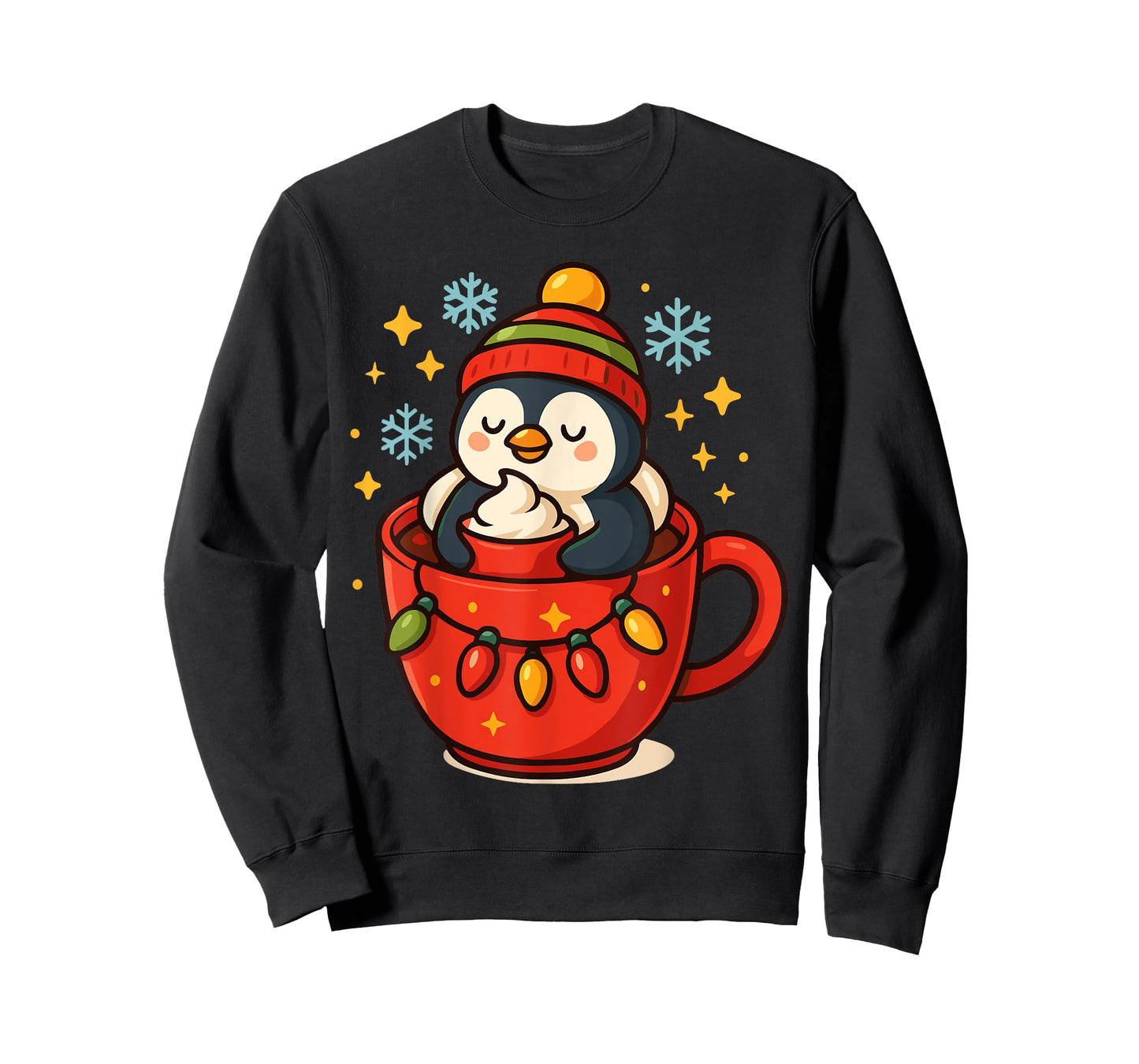 Penguin in Cup – Cute Christmas Winter Holiday Design T-Shirt