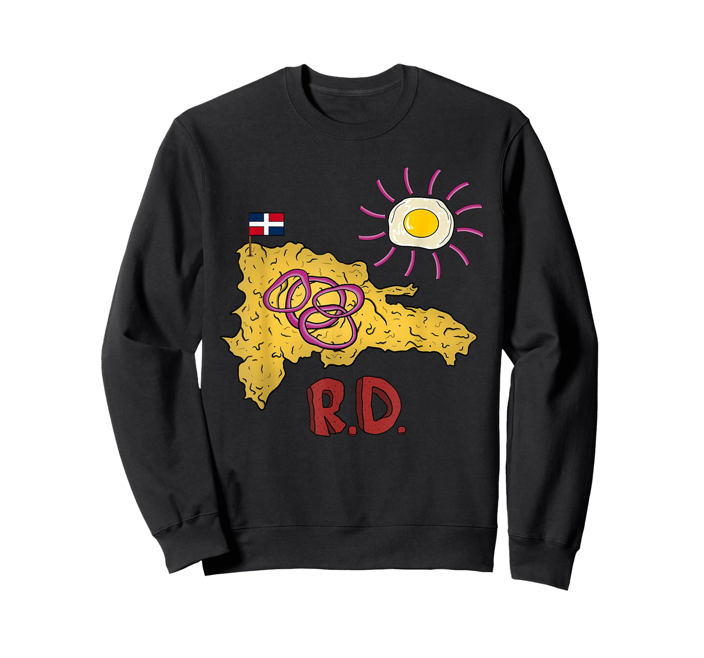 Dominican Republic Favorite Food | Mangú DR Map Egg & Salami T-Shirt