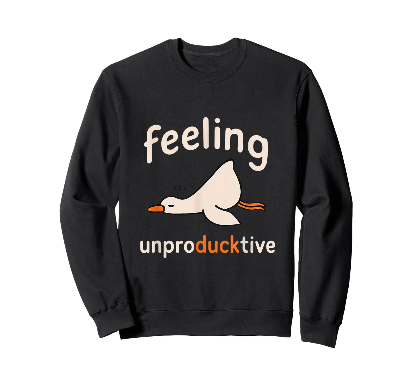 Humorous Funny Cartoon Duck Feeling Unproductive Humor T-Shirt