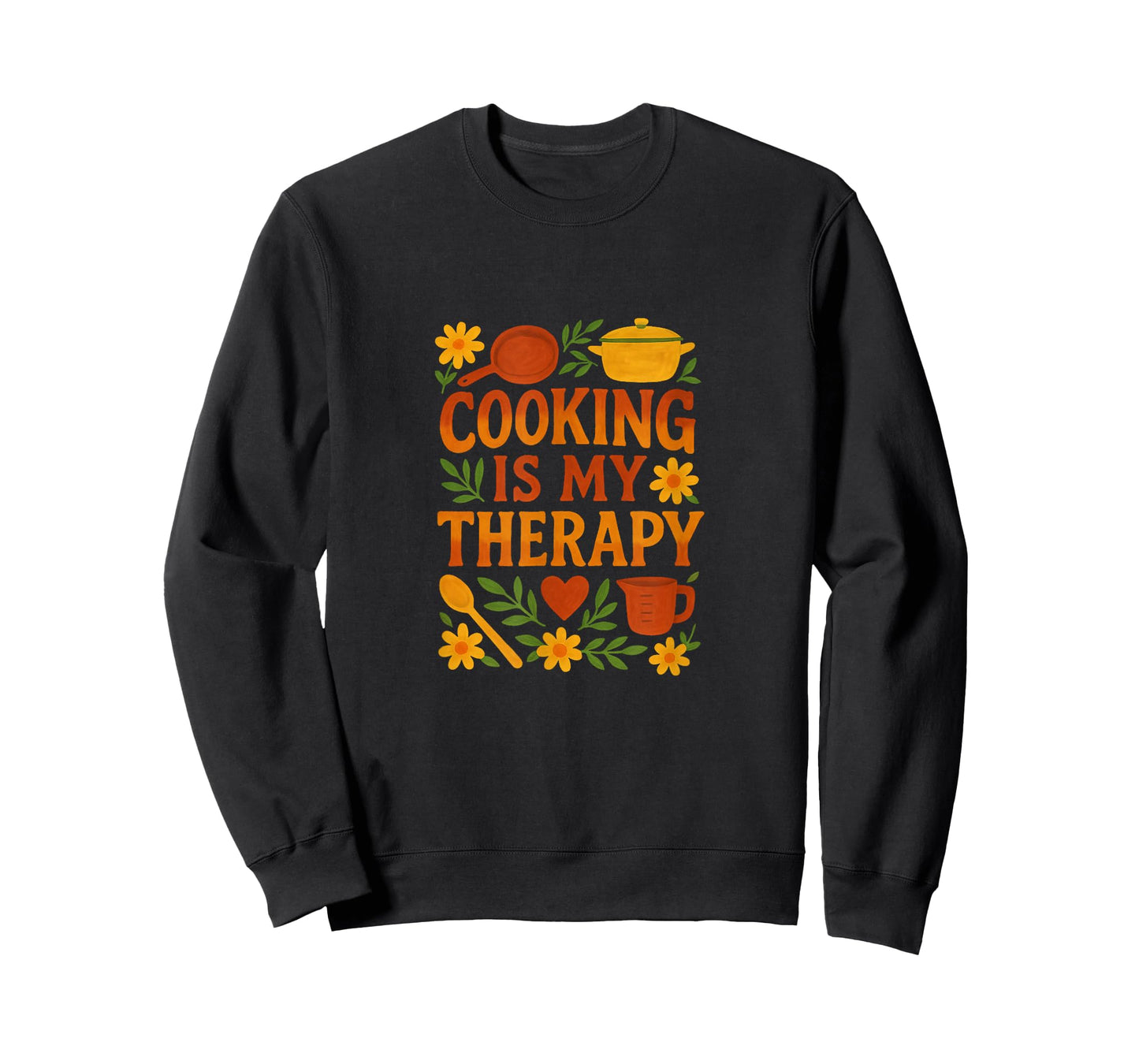 Cooking is My Therapy Colorful Kitchen Art for Food Lovers T-Shirt