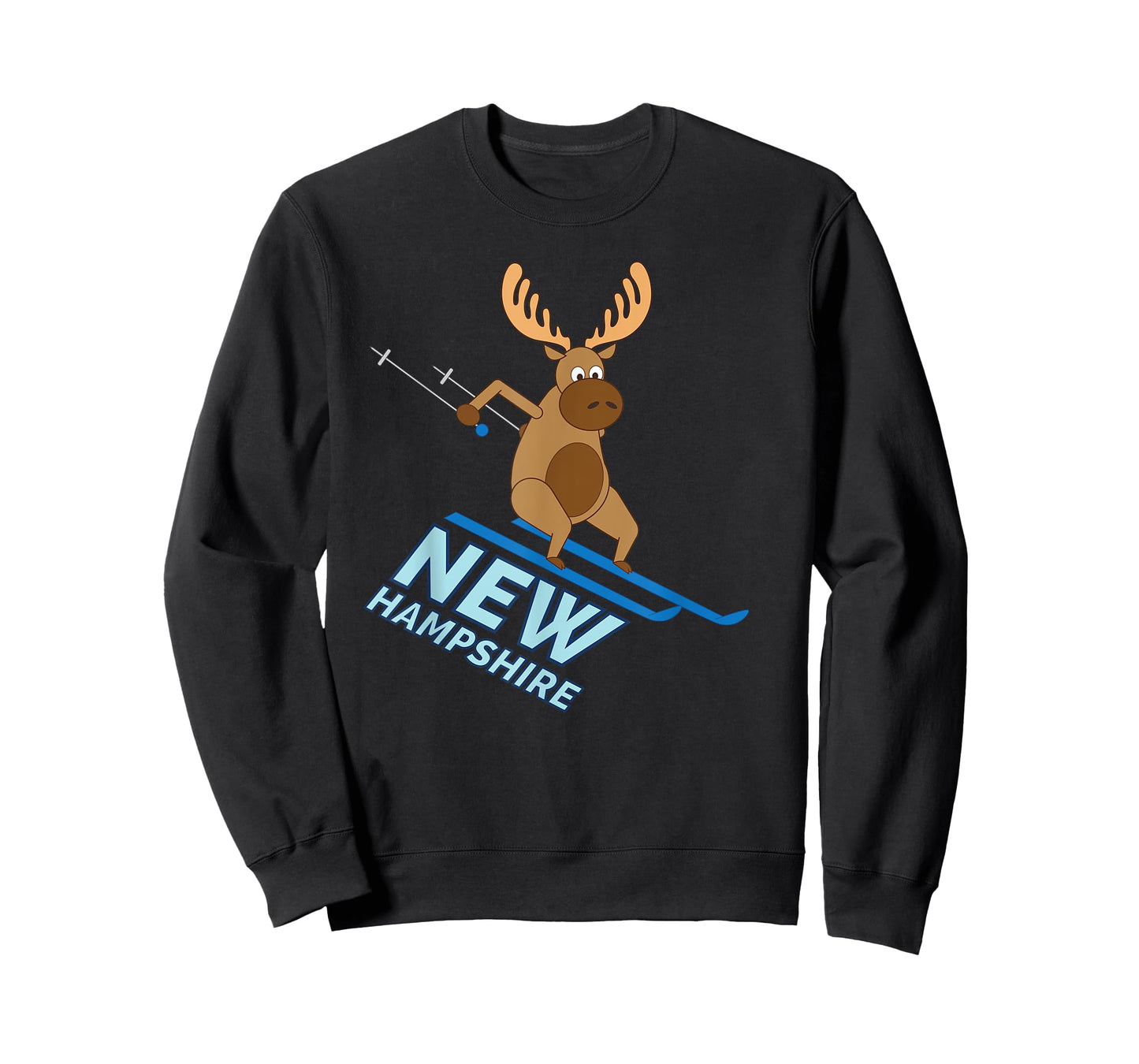 New Hampshire t-shirt | NH Skiing Moose Winter Shirt T-Shirt