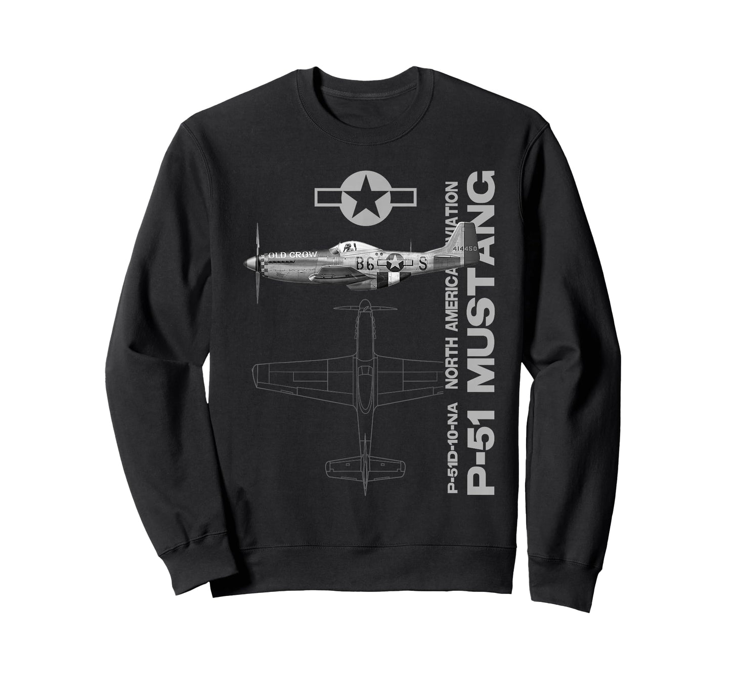 P-51 Mustang WWII Fighter Airplane Profile T-Shirt