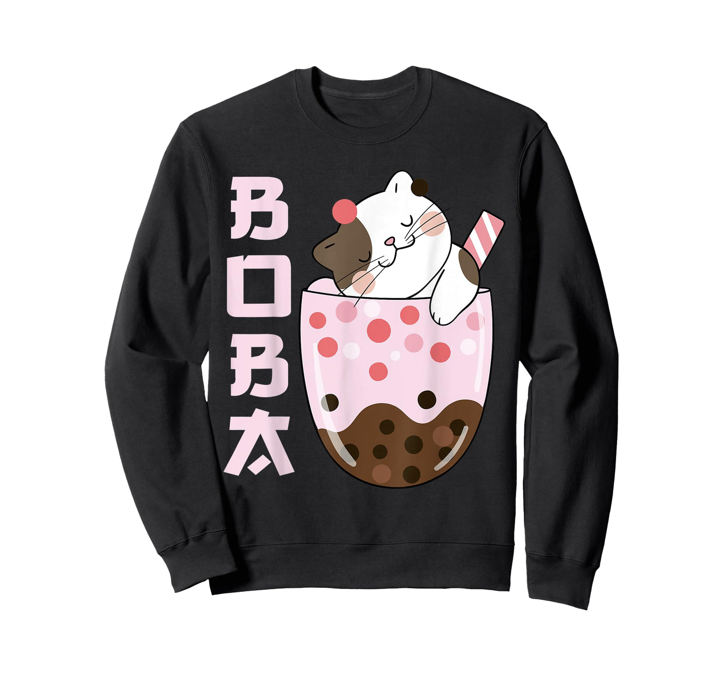 Kawaii Cat Bubble Boba Milk Ice Tea Lover Design Cute Anime Men Women Kids T-Shirt
