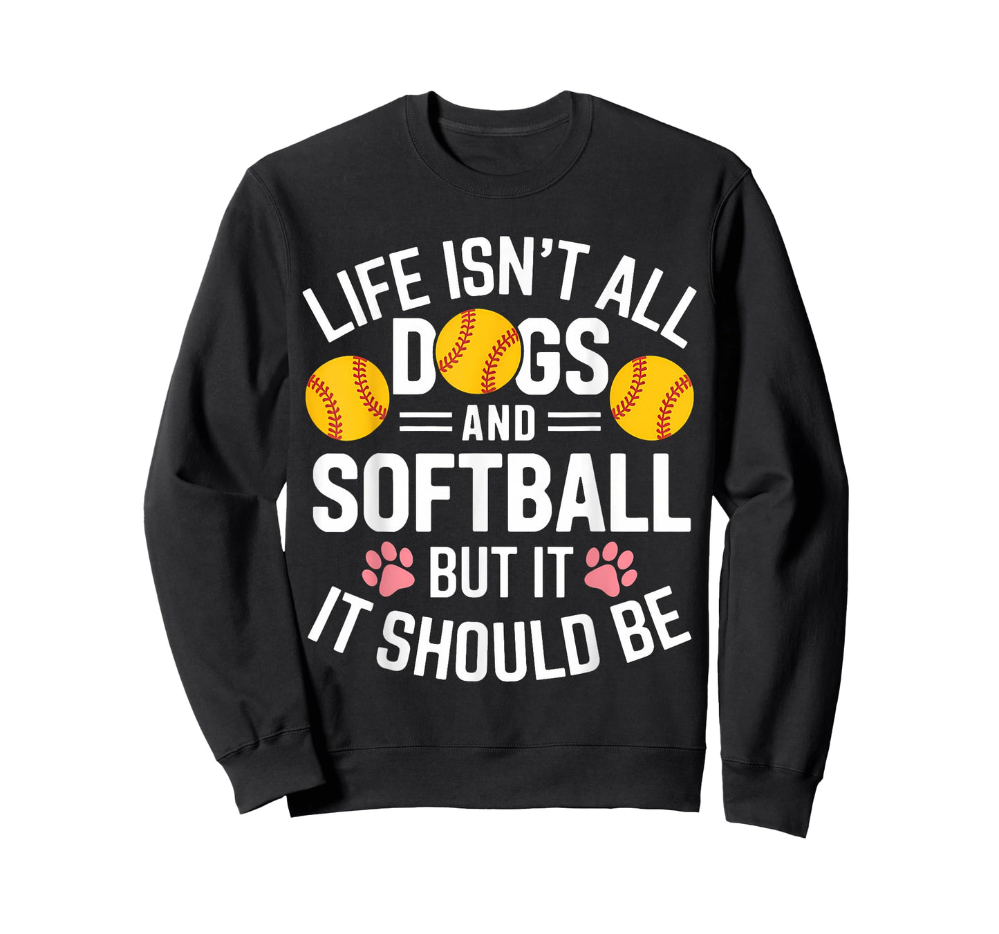 Dogs And Softball Funny Softball T-Shirt