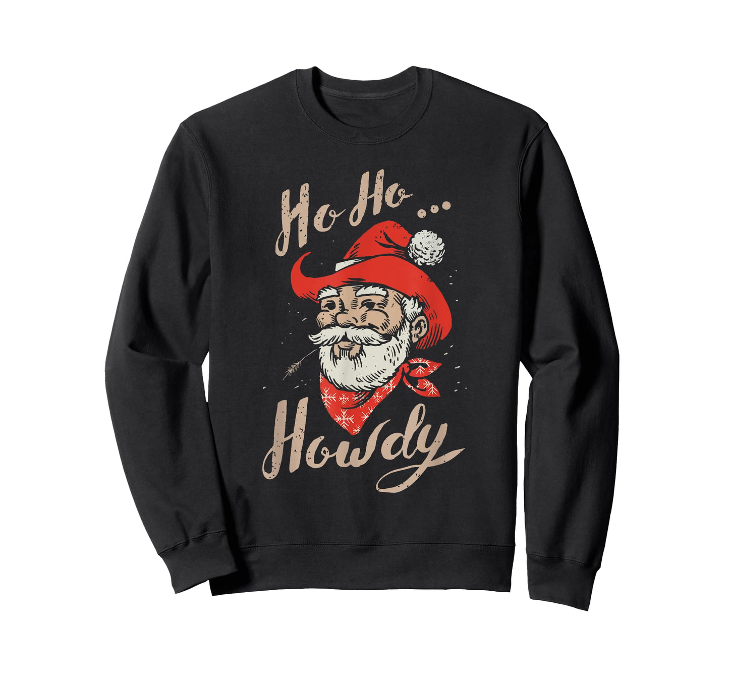 Ho Ho Howdy Ugly Christmas Sweater Style Cowboy Santa T-Shirt