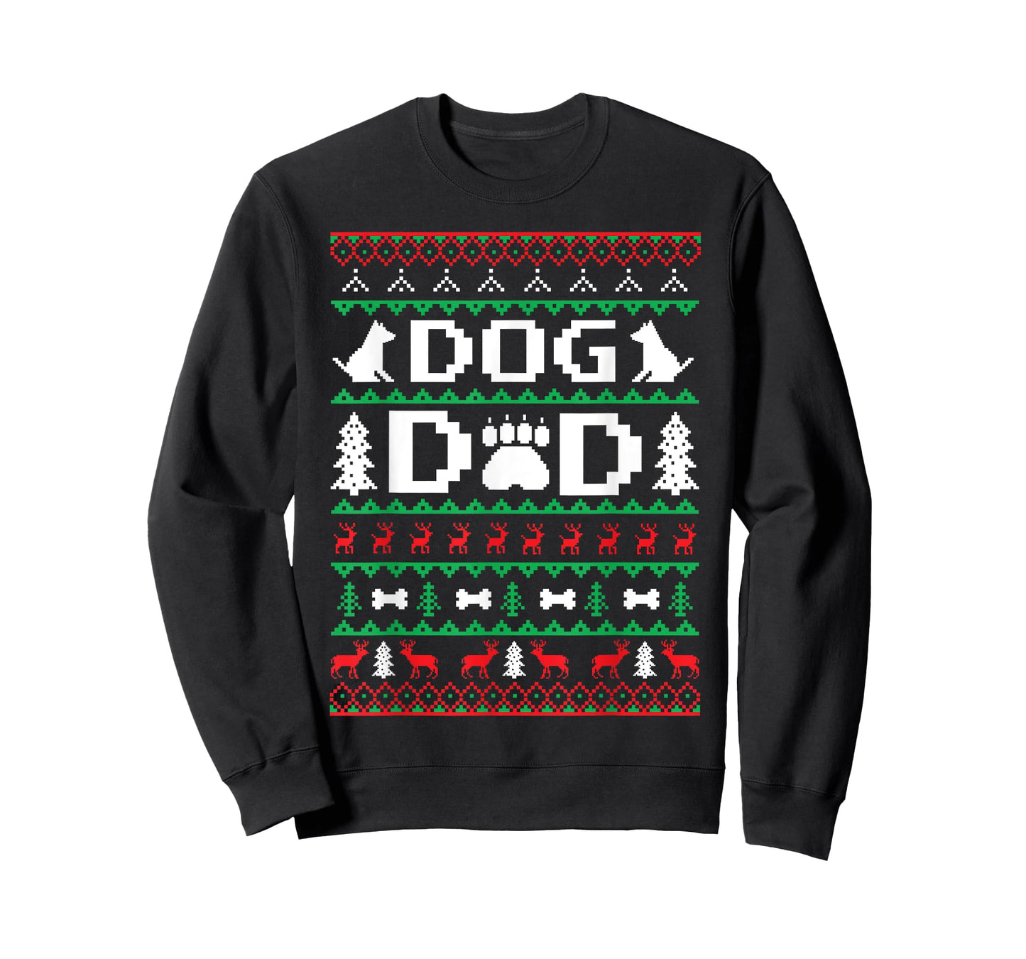 Christmas Dog Dad Shirt for Men Ugly T-Shirt