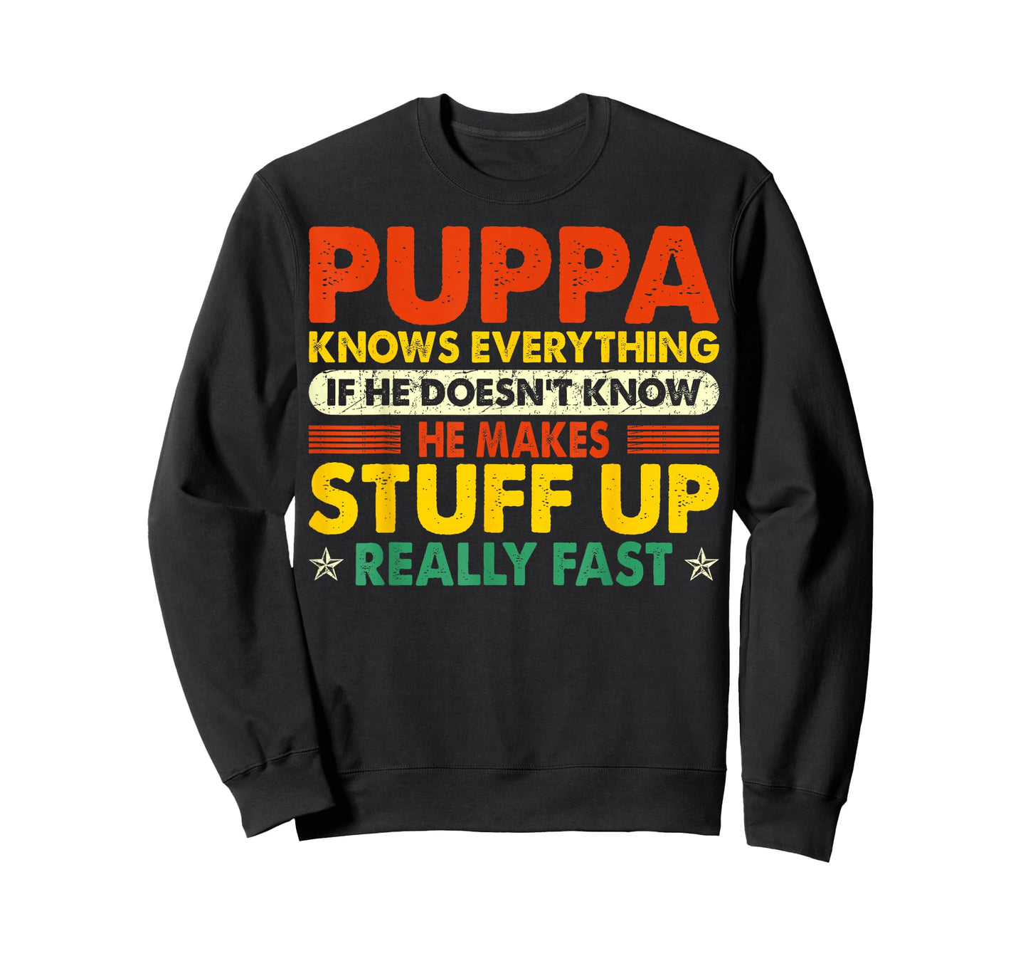 Puppa Knows Everything Funny Grandpa Grandfather Gift T-Shirt