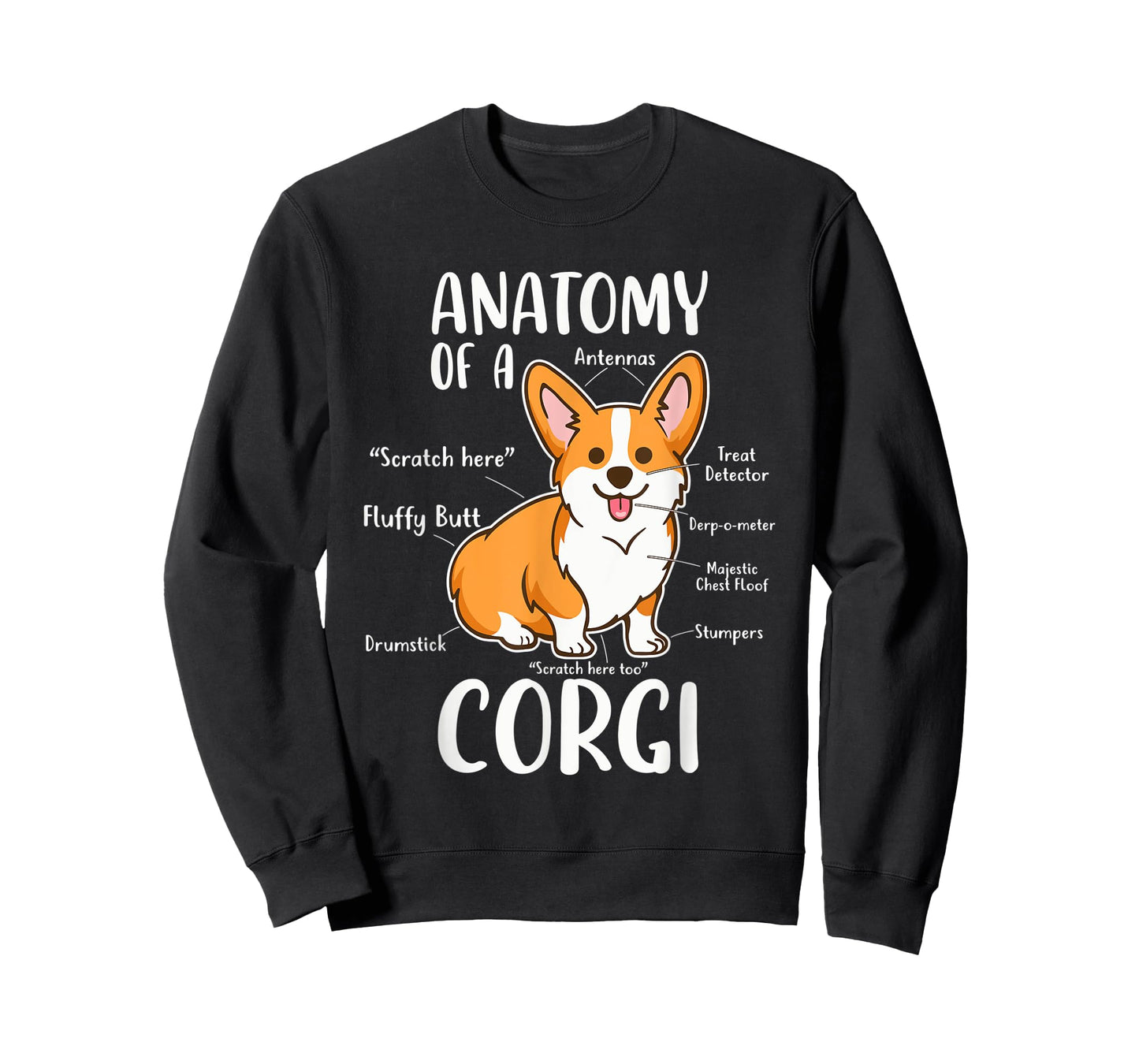 Anatomy Of A Corgi Funny Dog Apparel Men Women T-Shirt