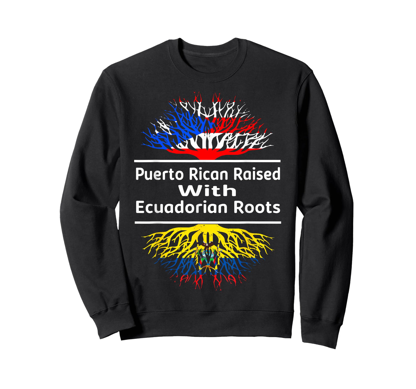 Half Ecuadorian Half Puerto Rican Rico Ecuador Flag Roots T-Shirt