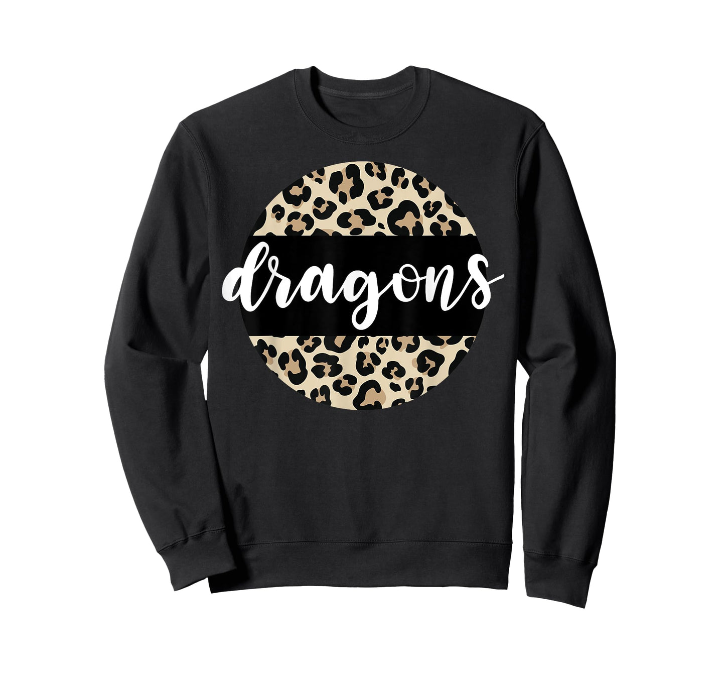 Leopard Print Dragons Team Mascot School Spirit Game Night T-Shirt