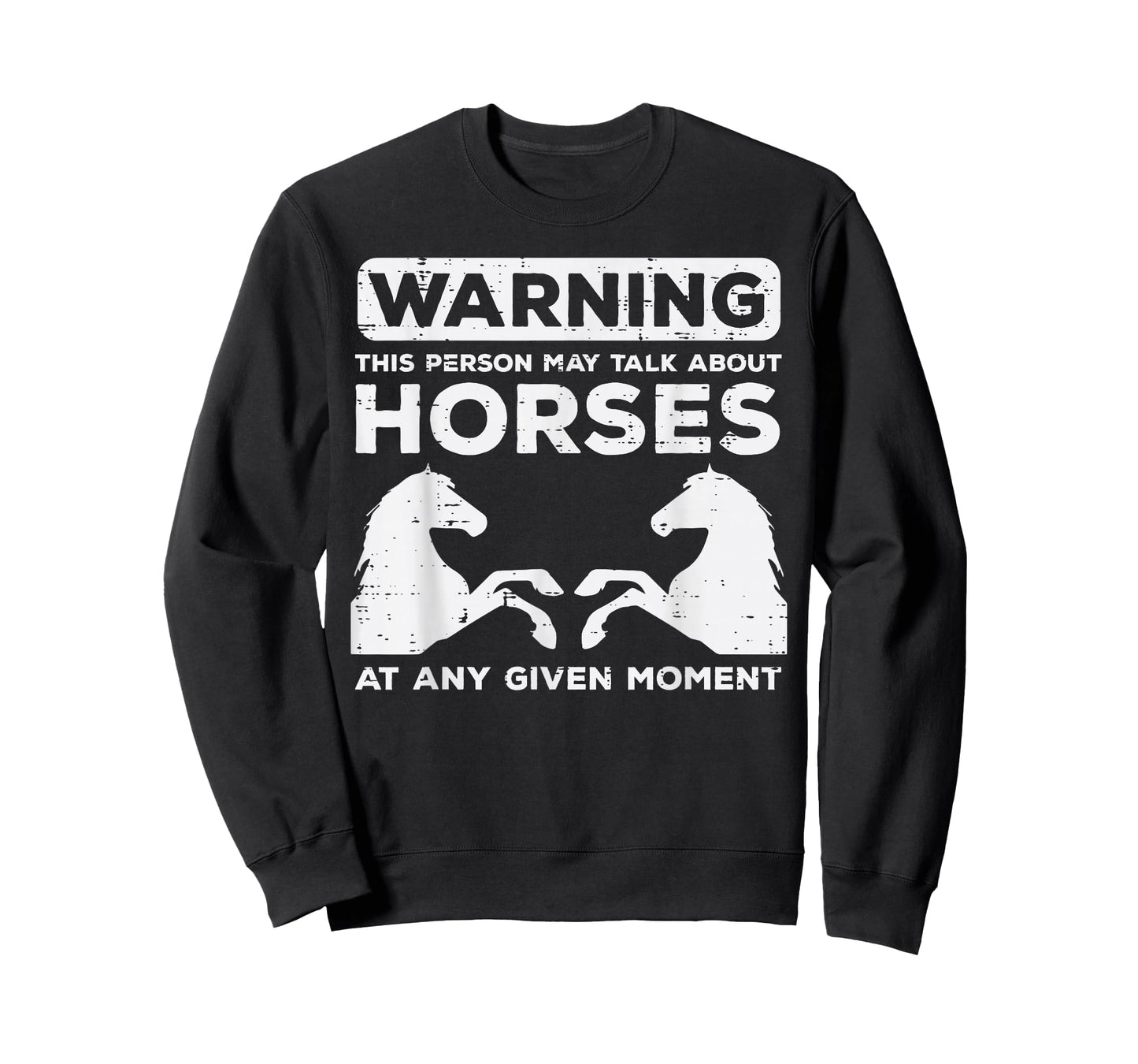 Warning May Talk About Horses Funny Riding Men Women Kids T-Shirt