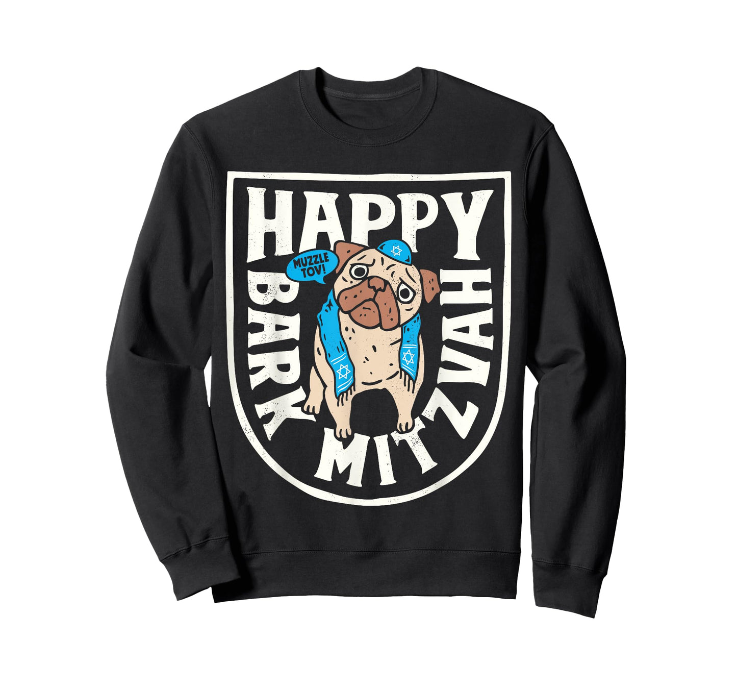 Hanukkah Pug Happy Bark Mitzvah Funny Jewish Chanukah Dog T-Shirt