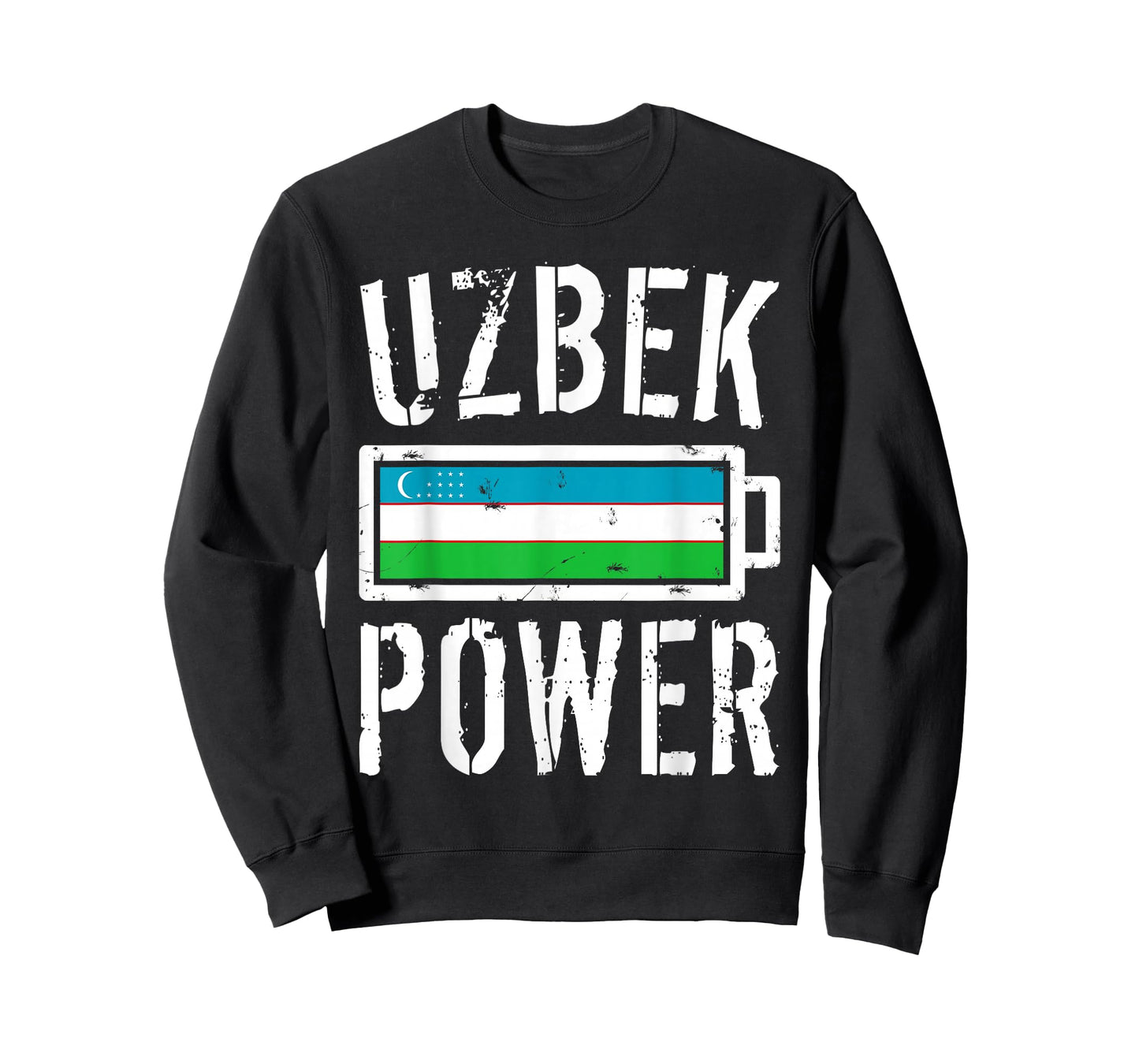 Uzbekistan Flag T-Shirt | Uzbek Power Battery Proud Tee T-Shirt