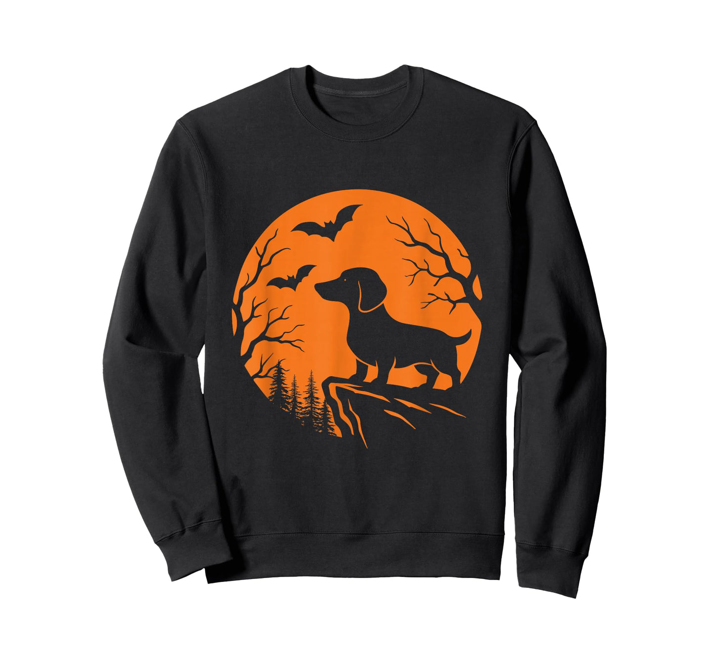 Weiner Dog Moon - Spooky Halloween Dachshund Sausage Dog T-Shirt