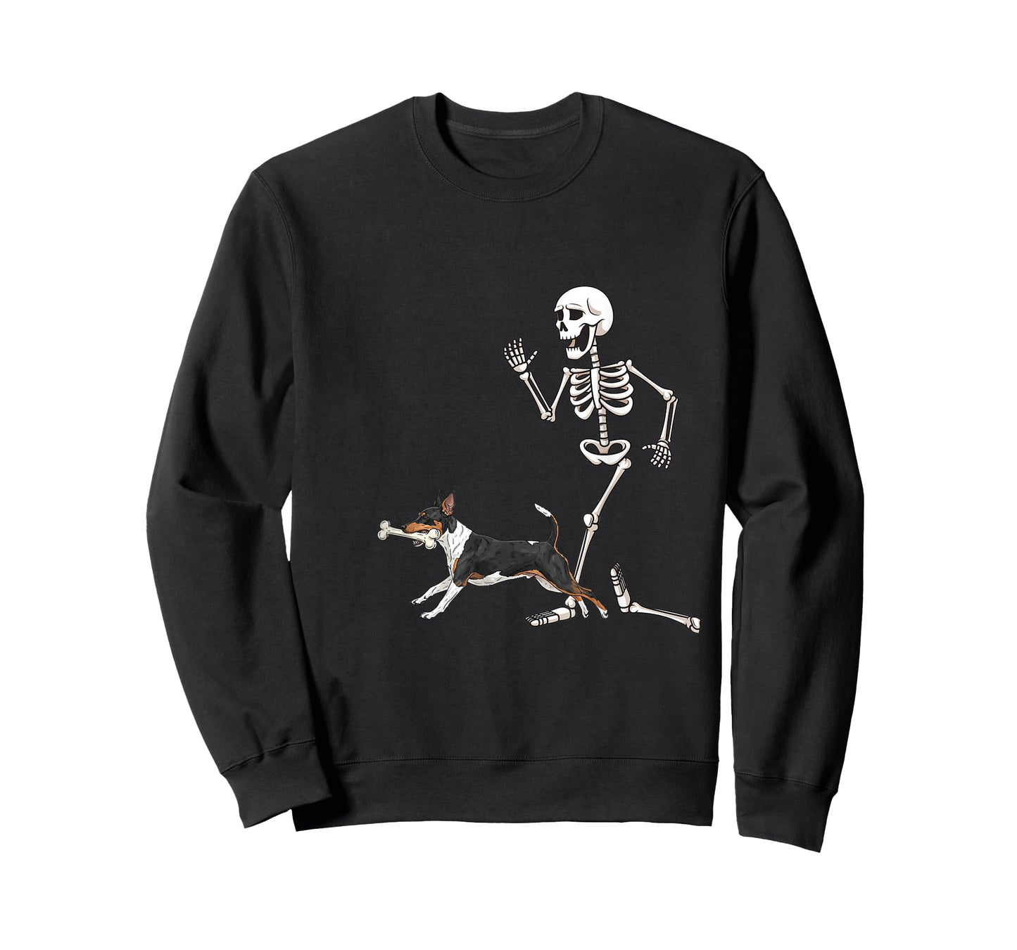 Funny Halloween Rat Terrier and Skeleton T-Shirt