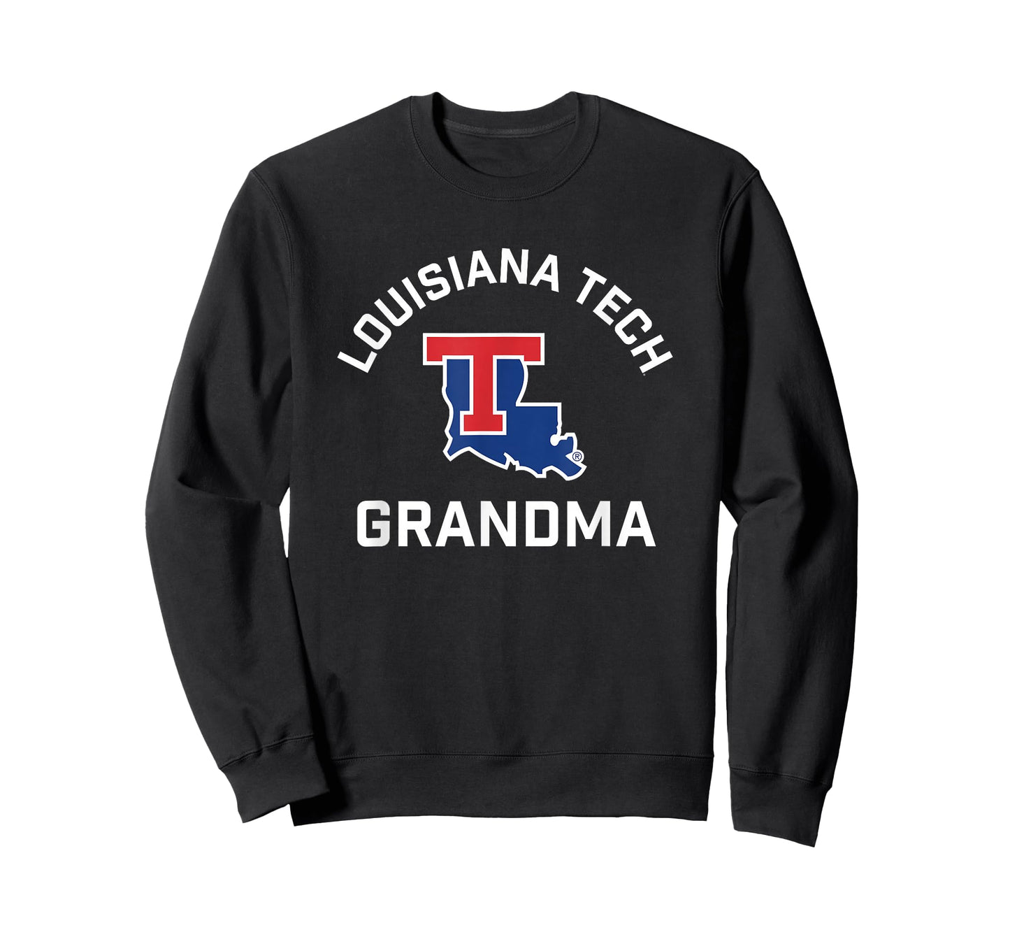 Campus Lab Louisiana Tech Bulldogs Arched Grandma T-Shirt - Blue, X-Small - Short Sleeve - Crew Neck - Classic Fit - Officially Licensed - Louisiana Tech University Fans, Students, and Alumni