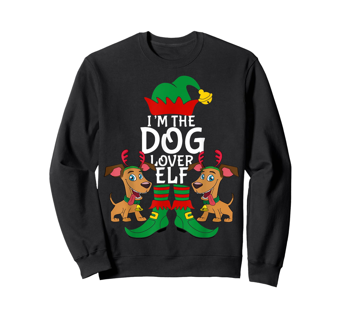 I'm The Dog Lover Elf Matching Christmas Pet Owner Xmas Gift Men Women Kids T-Shirt