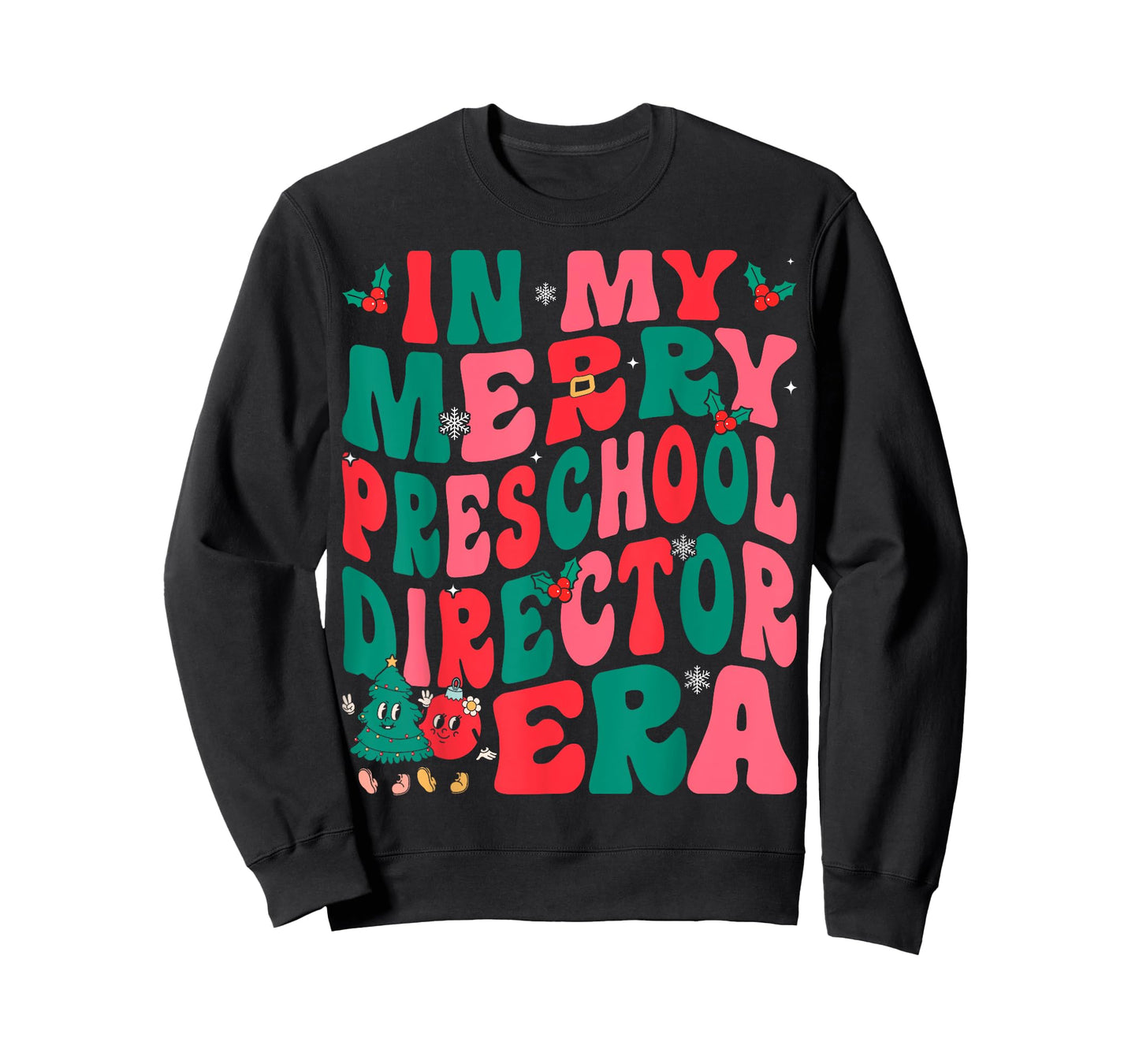 In My Merry Preschool Director Era Groovy Retro Christmas T-Shirt