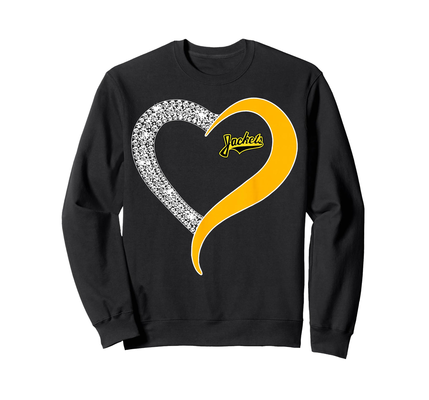 Denison Yellowjackets Logo Diamond Heart HS T-Shirt
