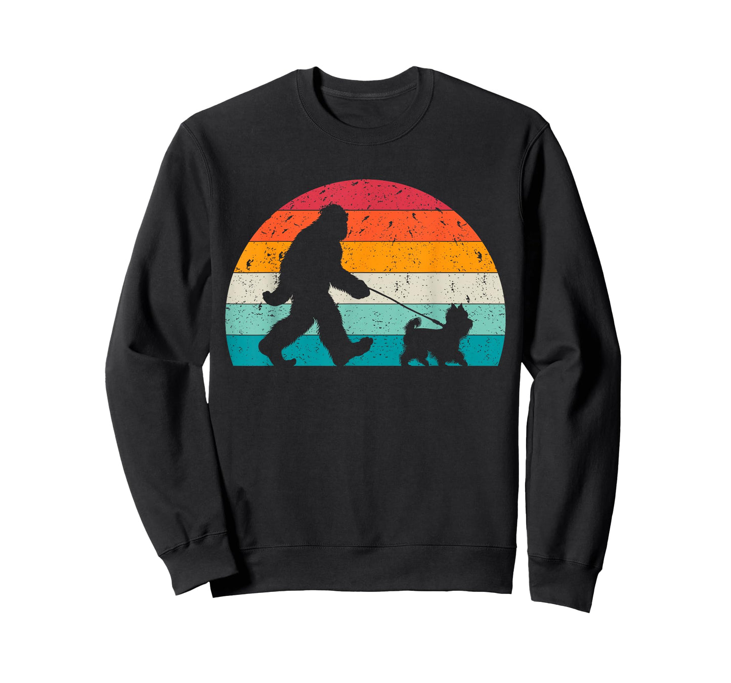 Bigfoot Walking a Dog Funny Yorkshire Terrier Lovers Dog Dad T-Shirt for Men Women Girls Kids