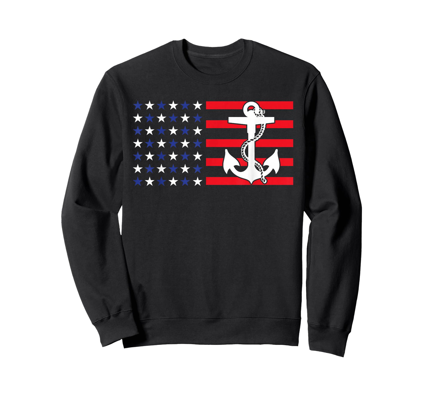 American Flag Anchor Shirt Patriotic Military July Navy USA T-Shirt