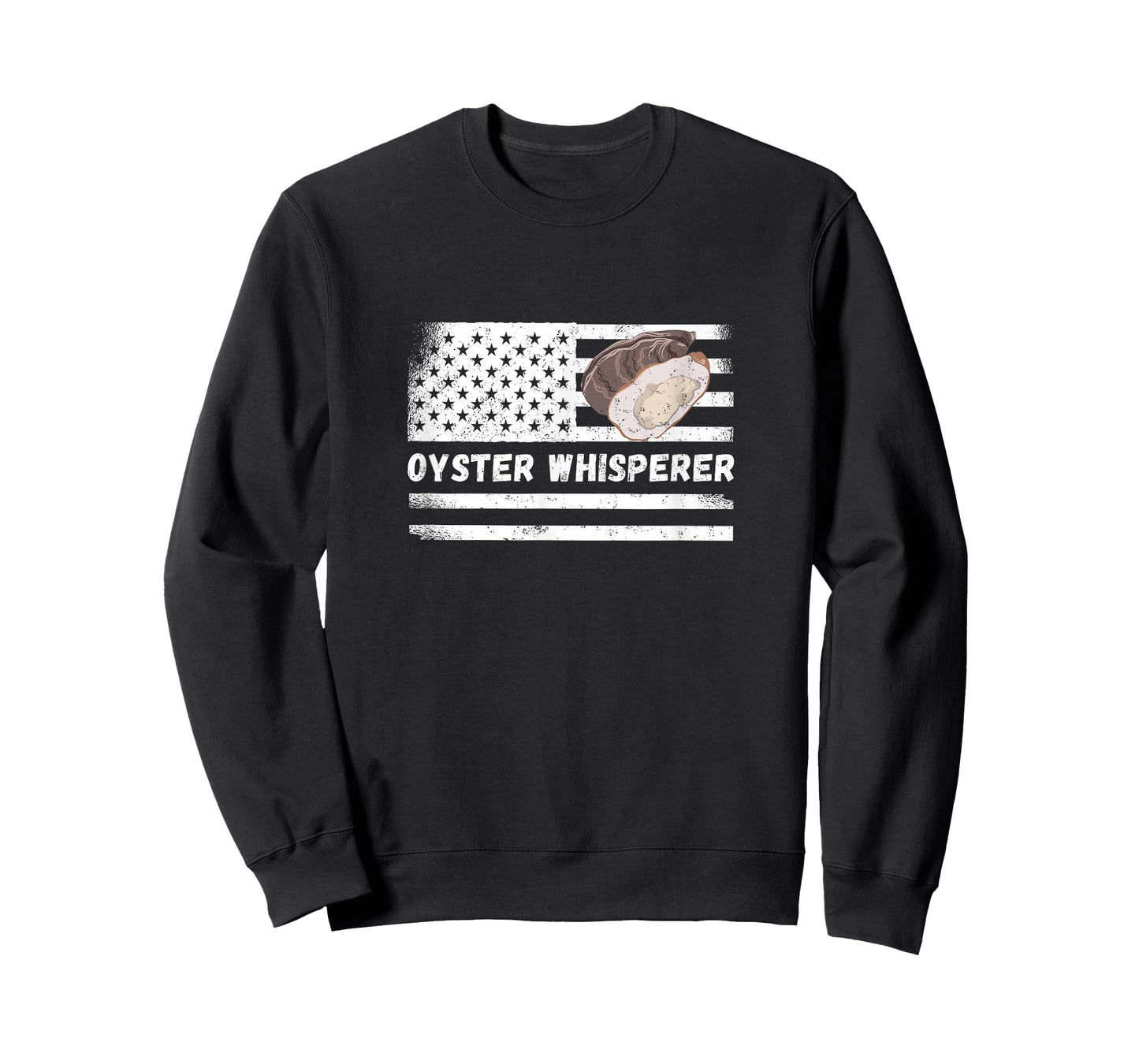 Oyster Whisperer USA America Flag Vintage Oyster Shucking T-Shirt