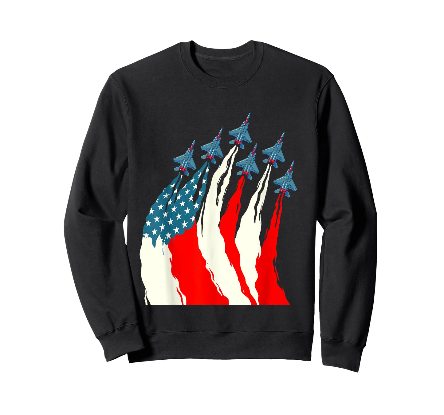 Patriotic USA Flag Fighter Jets - Airline Pilot Aviation T-Shirt