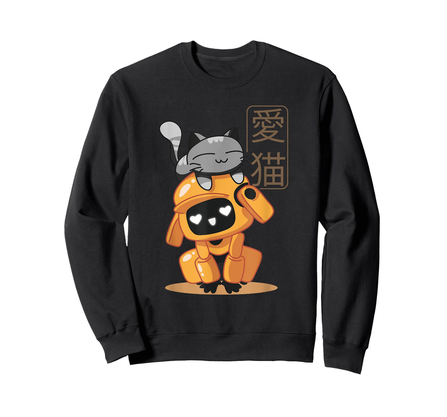Cute Japanese Robot With A Cat Kawaii Illustration Kids T-Shirt