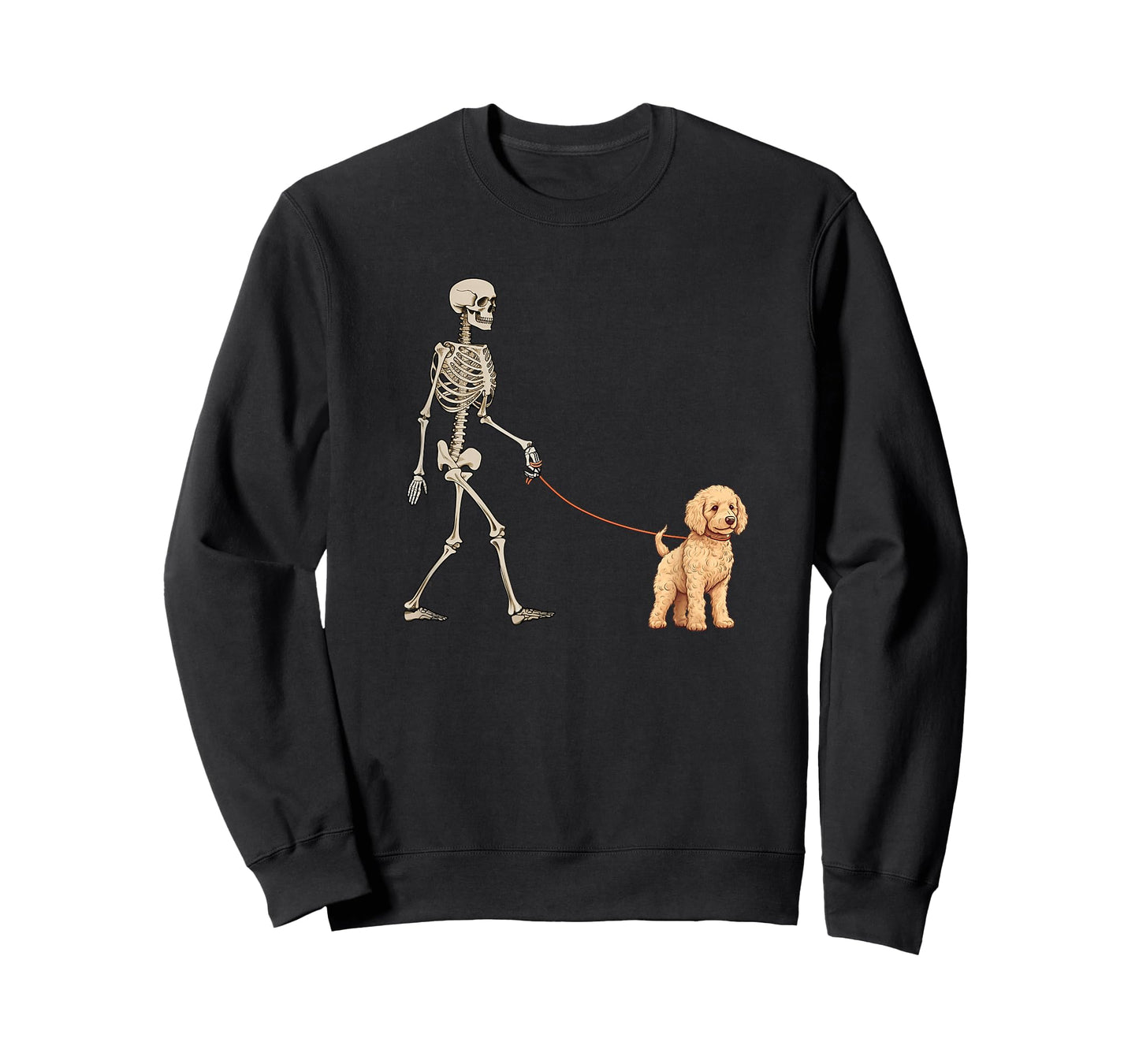 Funny Goldendoodle Skeleton Dog Walking Halloween Dog T-Shirt