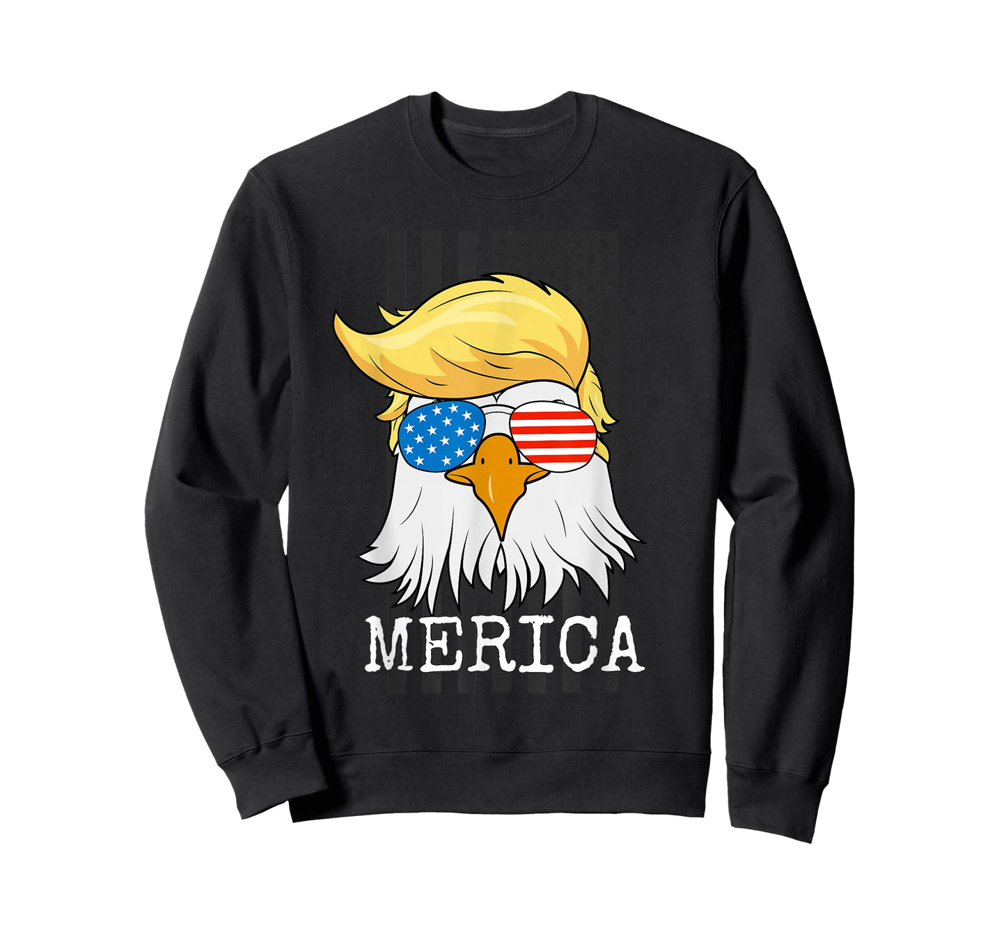 Merica Bald Eagle 4th of July Trump American Flag Funny Gift T-Shirt