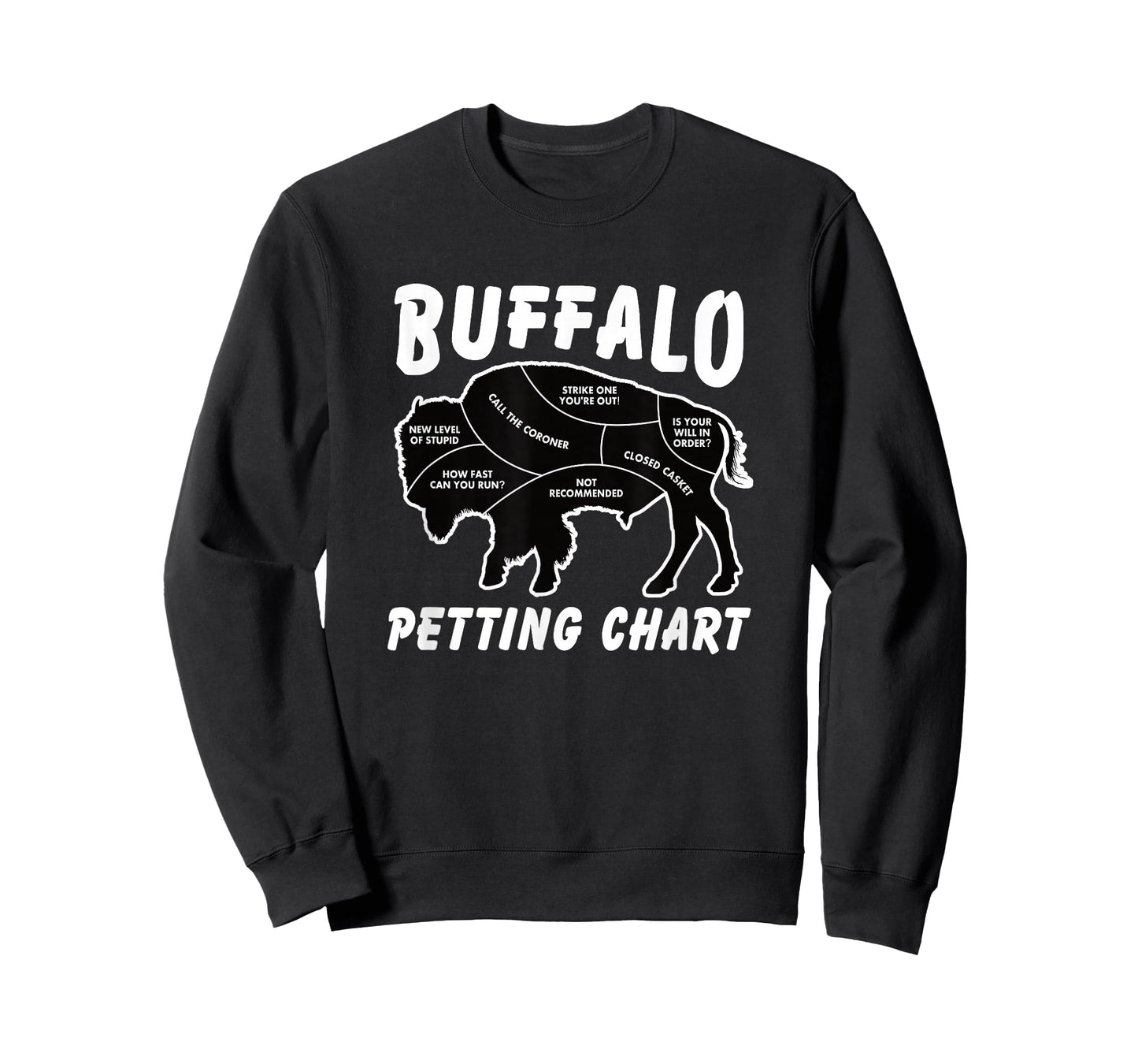 Buffalo Wildlife Petting Chart for Bison Lovers T-Shirt